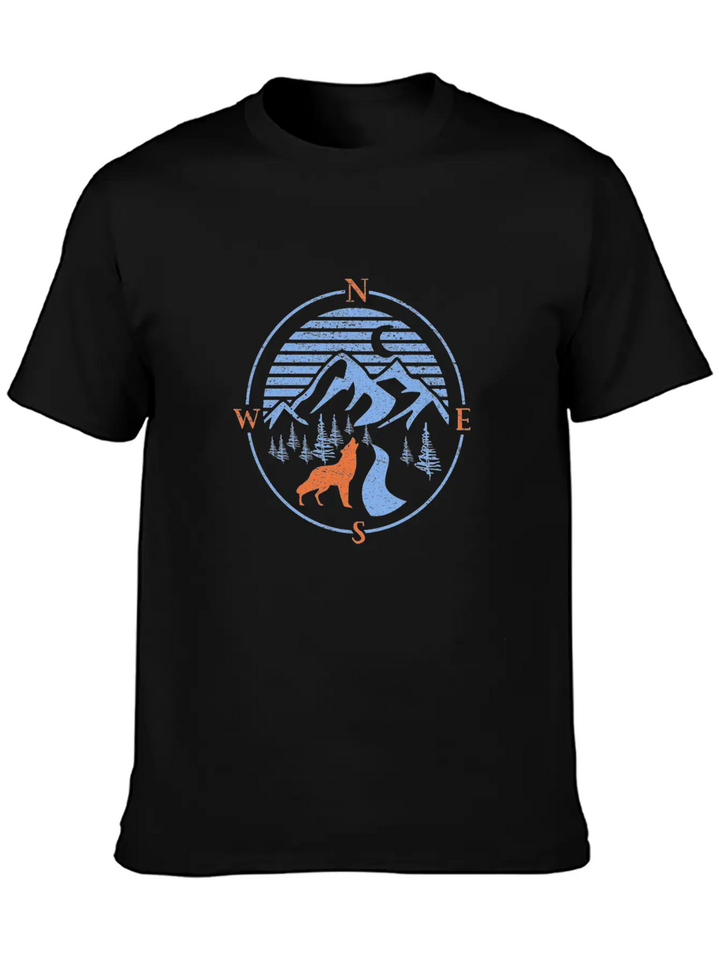 Compass! North South East West Wolf Outdoor Nature Classic Cotton Tee – Unisex Comfort For Any Season