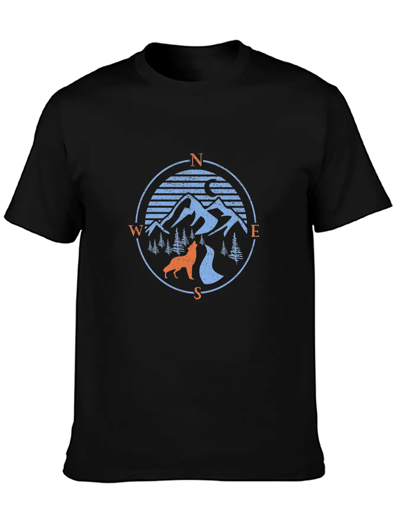 Compass! North South East West Wolf Outdoor Nature Classic Cotton Tee – Unisex Comfort For Any Season