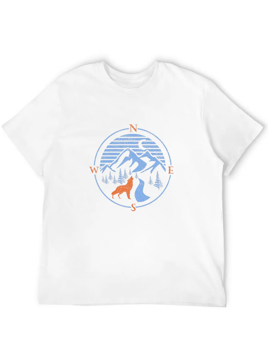 Compass! North South East West Wolf Outdoor Nature Classic Cotton Tee – Unisex Comfort For Any Season