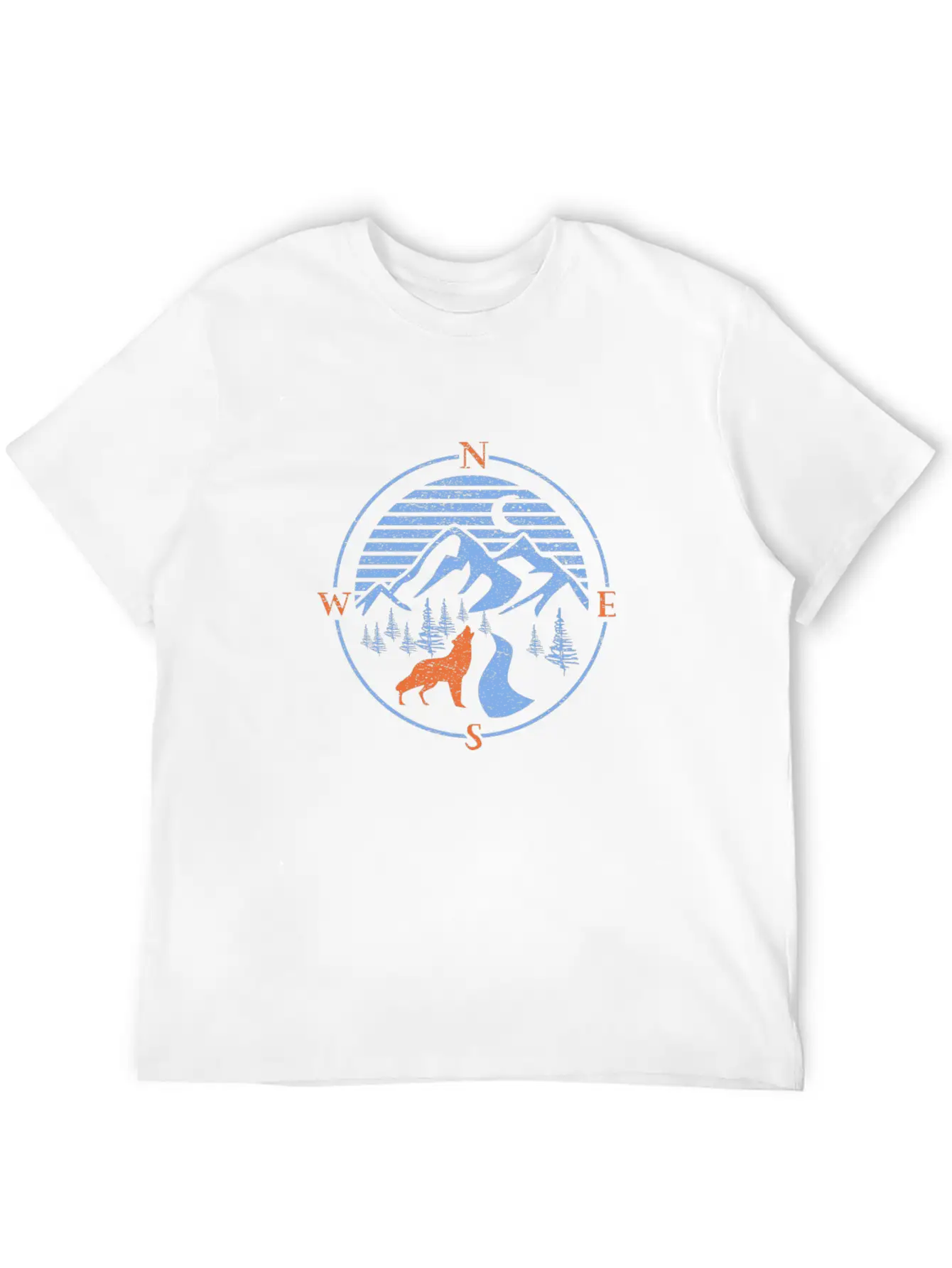 Compass! North South East West Wolf Outdoor Nature Classic Cotton Tee – Unisex Comfort For Any Season