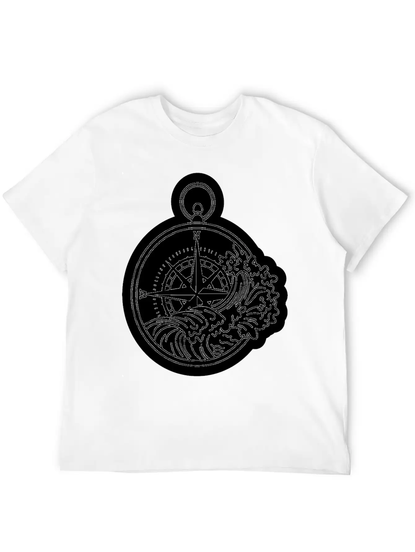 Compass With Compass Rose For Navigation Basic Graphic T-Shirt – Daily Comfort In Soft Cotton