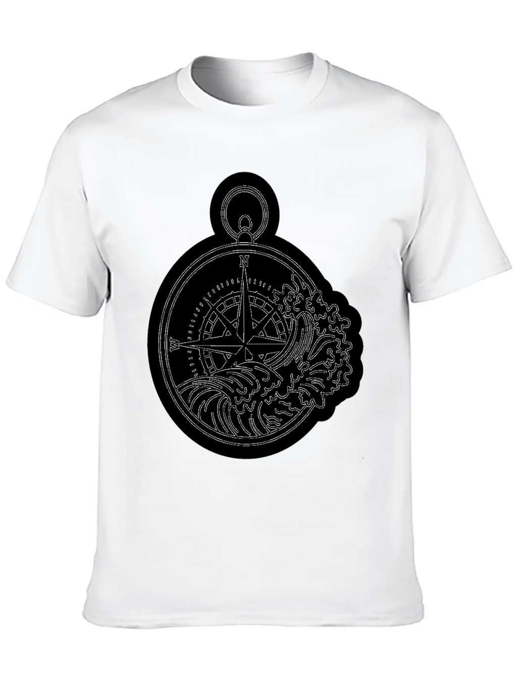 Compass With Compass Rose For Navigation Basic Graphic T-Shirt – Daily Comfort In Soft Cotton