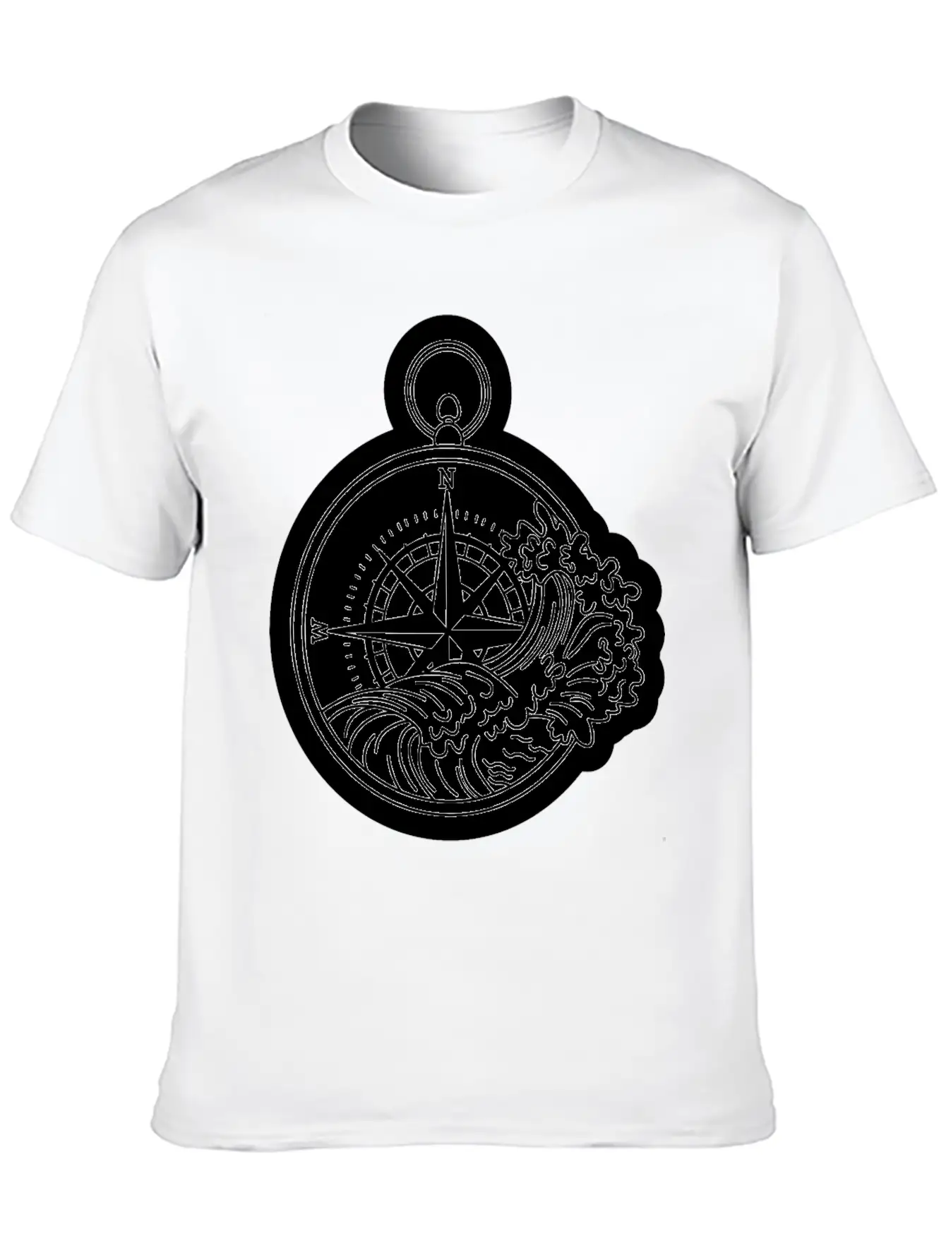 Compass With Compass Rose For Navigation Basic Graphic T-Shirt – Daily Comfort In Soft Cotton