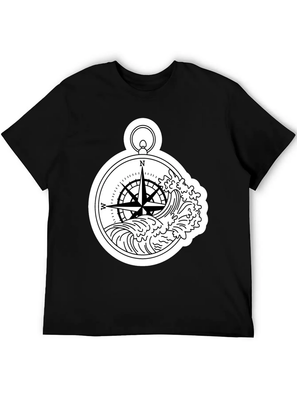 Compass With Compass Rose For Navigation Basic Graphic T-Shirt – Daily Comfort In Soft Cotton