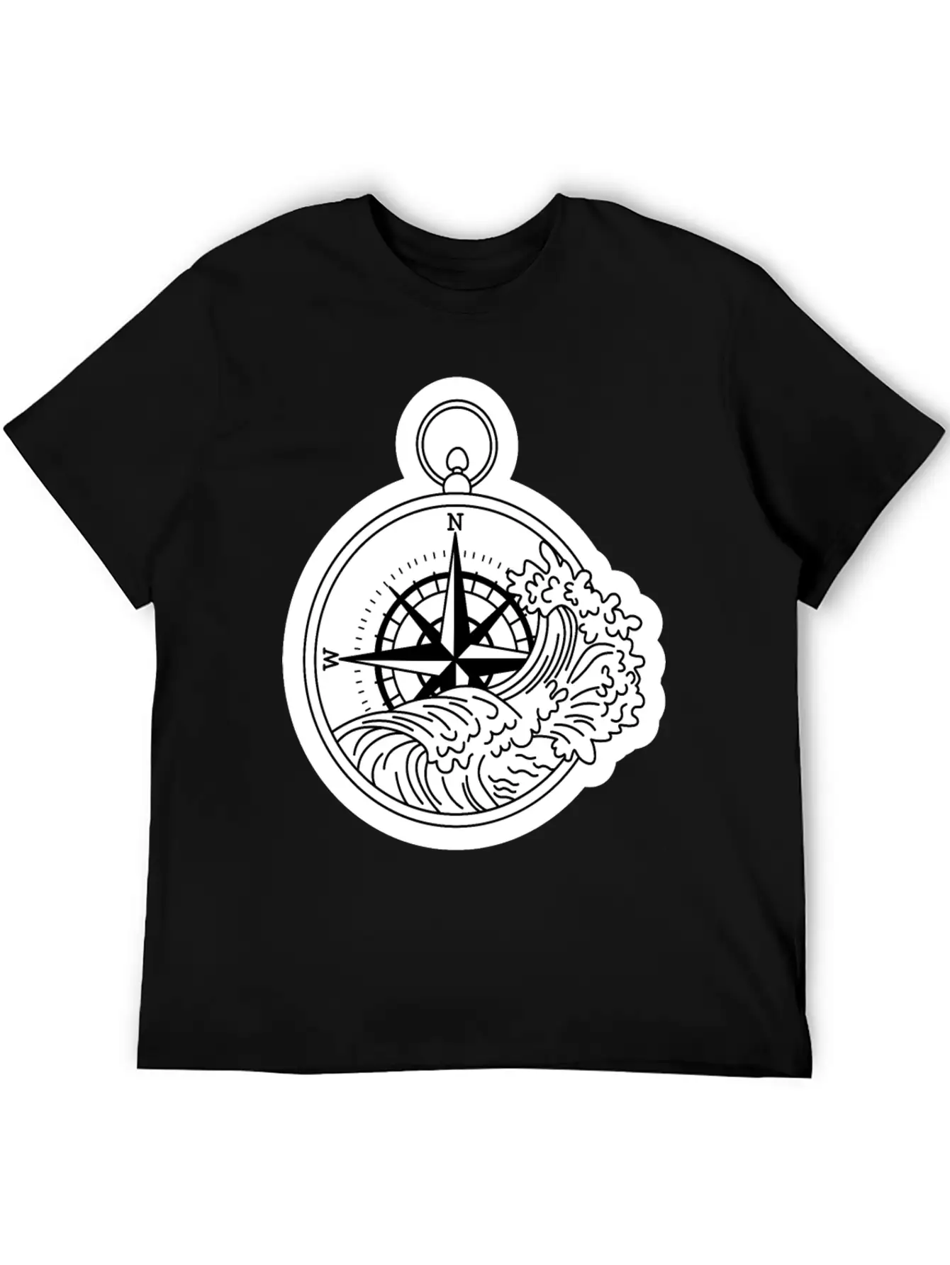 Compass With Compass Rose For Navigation Basic Graphic T-Shirt – Daily Comfort In Soft Cotton