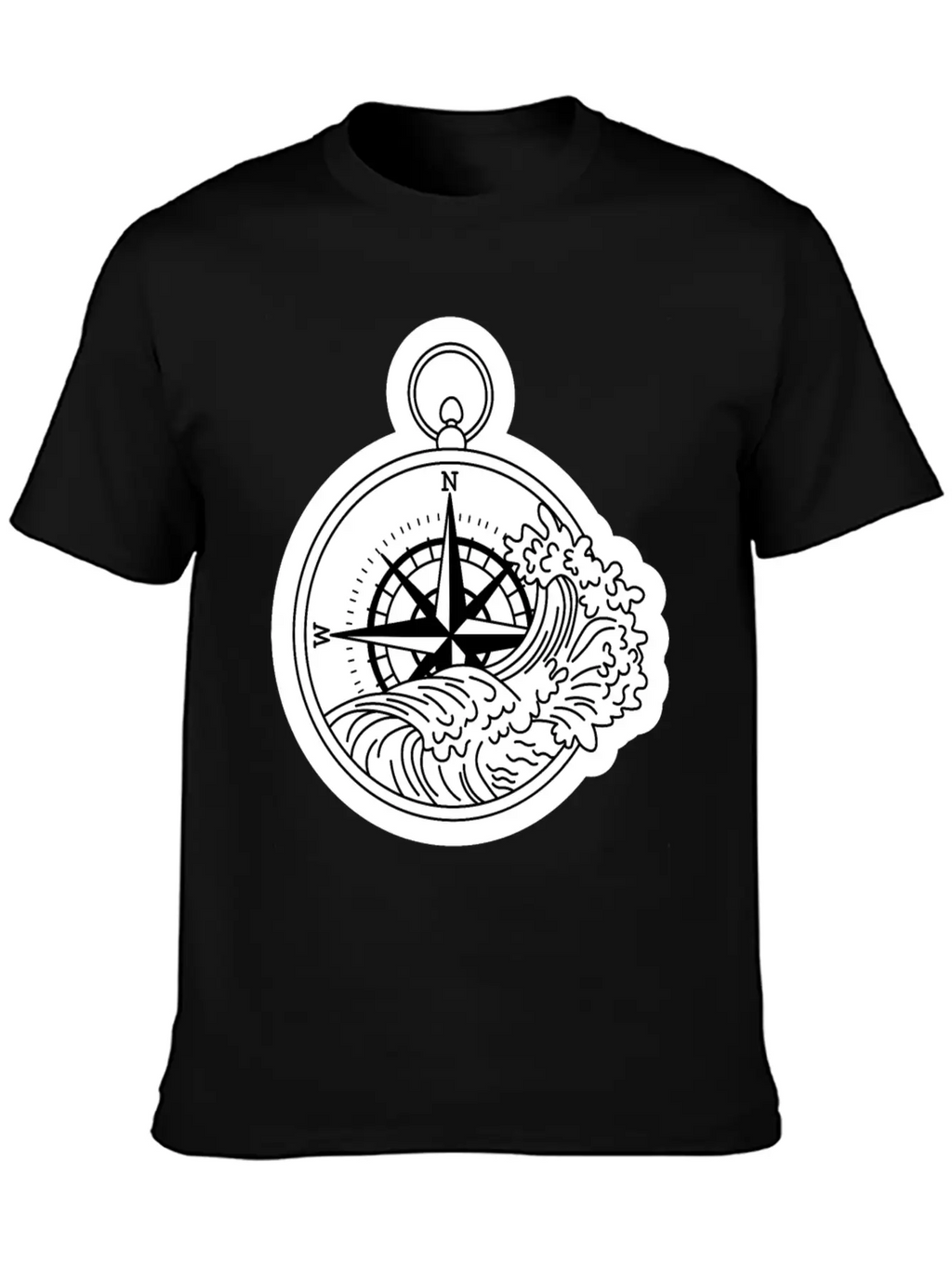 Compass With Compass Rose For Navigation Basic Graphic T-Shirt – Daily Comfort In Soft Cotton
