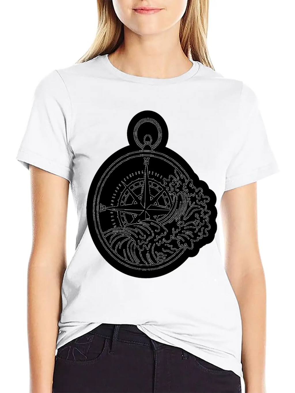 Compass With Compass Rose For Navigation Basic Graphic T-Shirt – Daily Comfort In Soft Cotton