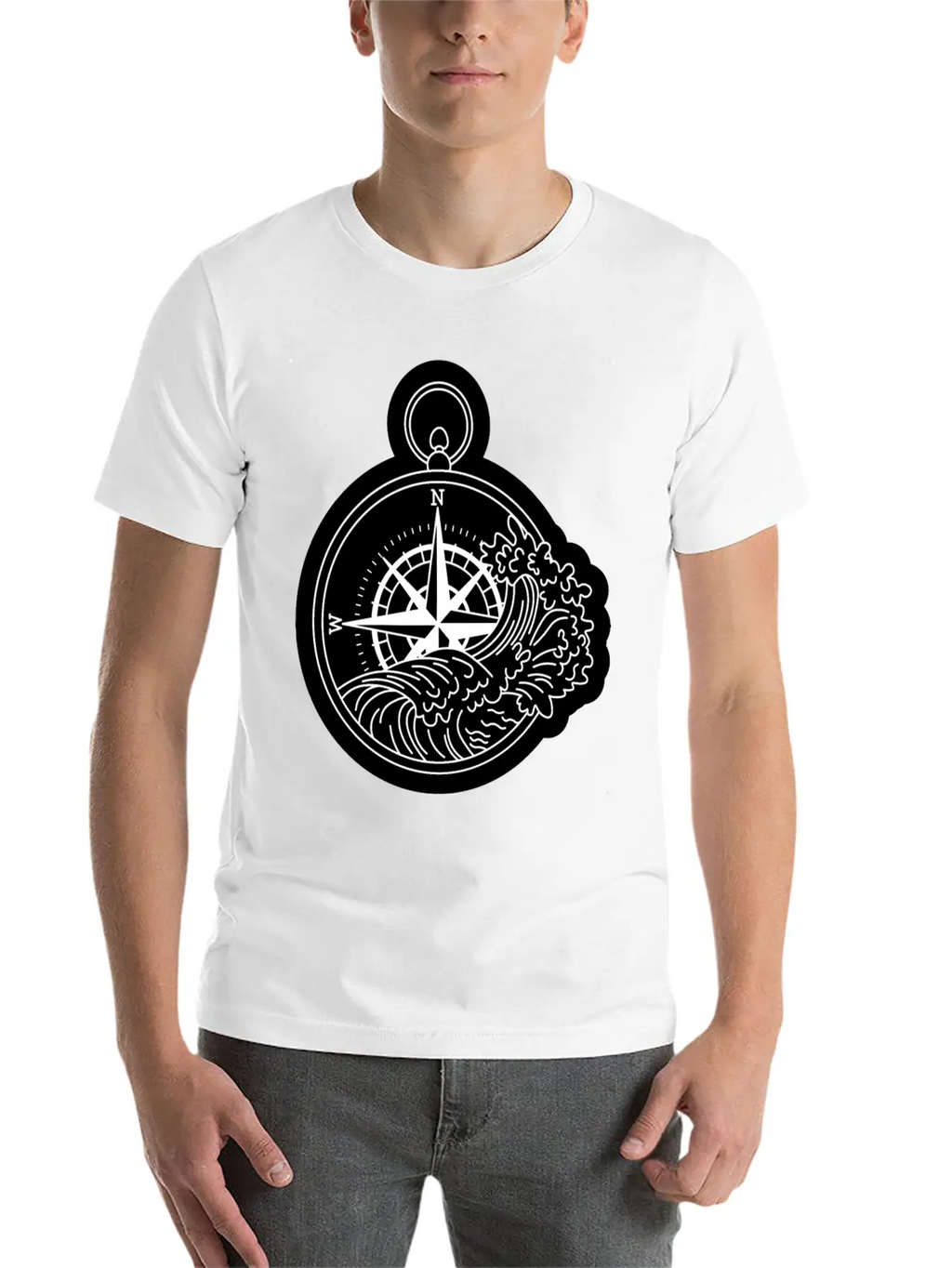 Compass With Compass Rose For Navigation Breathable Graphic T-Shirt – Perfect For Casual Days