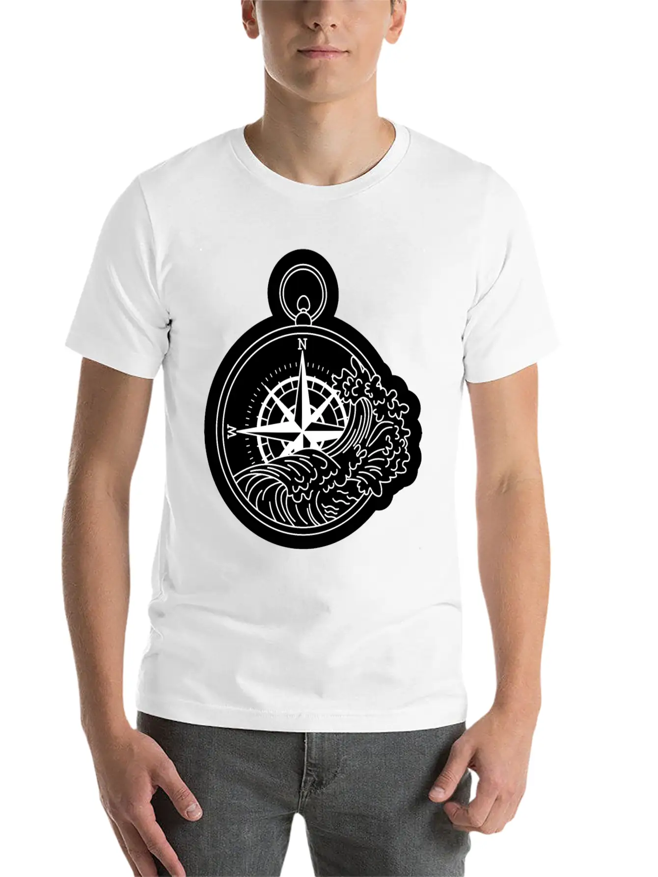 Compass With Compass Rose For Navigation Breathable Graphic T-Shirt – Perfect For Casual Days