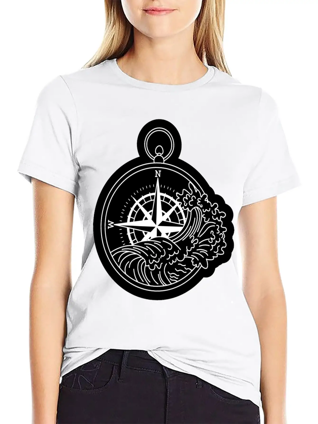 Compass With Compass Rose For Navigation Breathable Graphic T-Shirt – Perfect For Casual Days