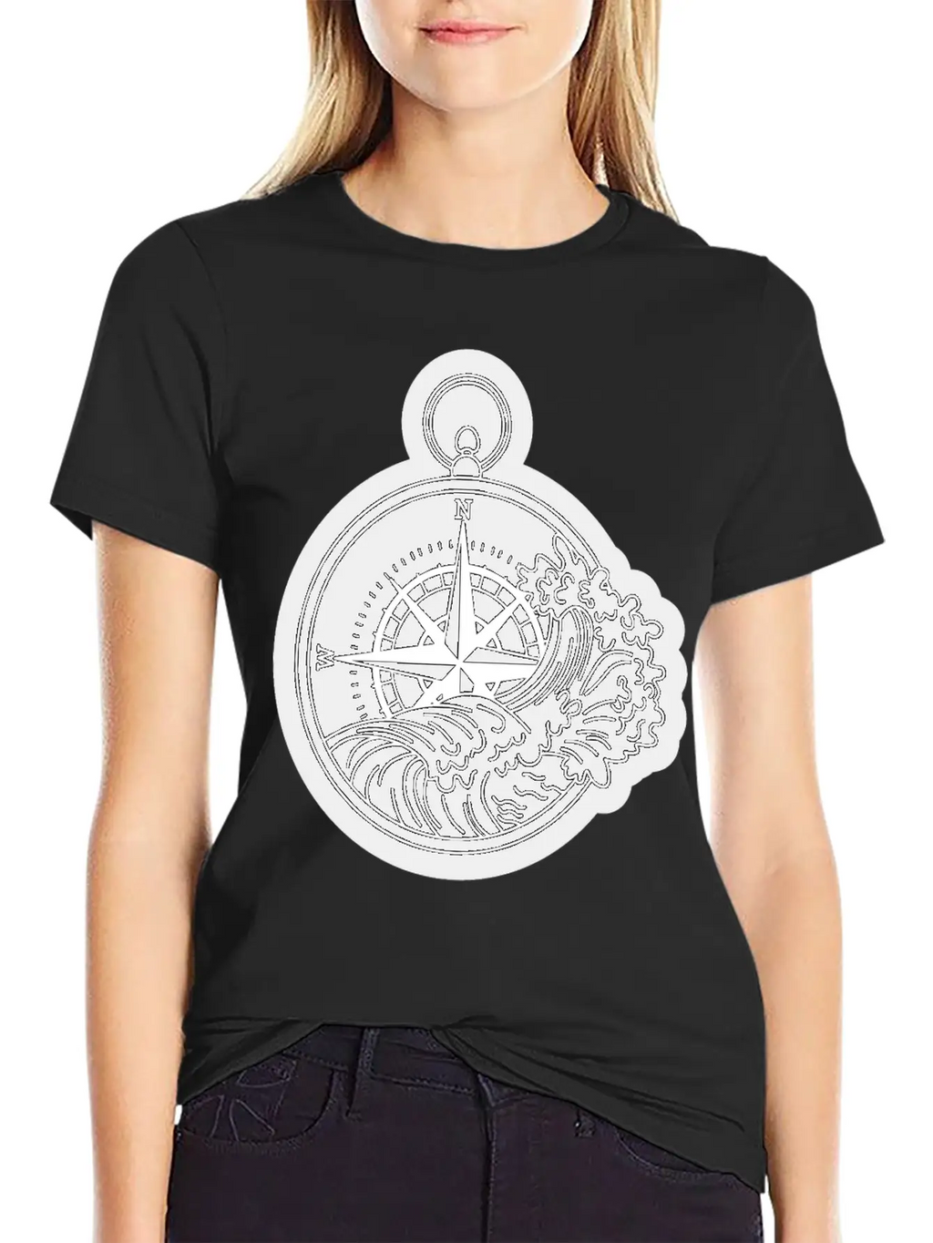 Compass With Compass Rose For Navigation Breathable Graphic T-Shirt – Perfect For Casual Days