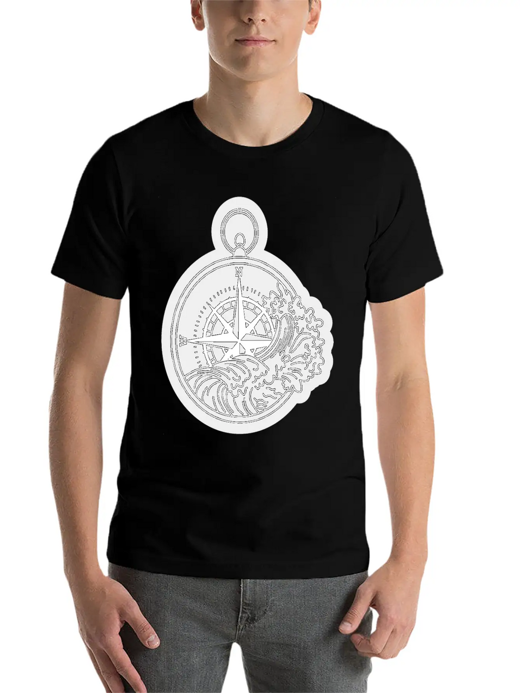 Compass With Compass Rose For Navigation Breathable Graphic T-Shirt – Perfect For Casual Days