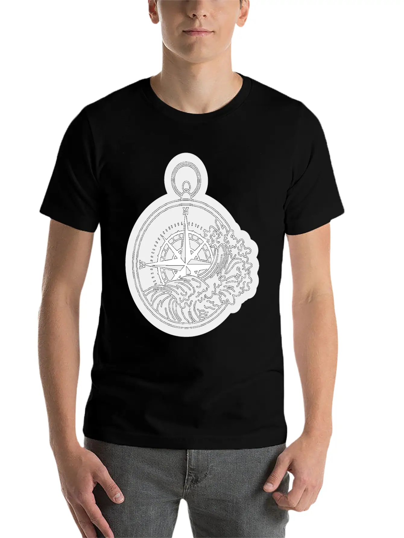 Compass With Compass Rose For Navigation Breathable Graphic T-Shirt – Perfect For Casual Days