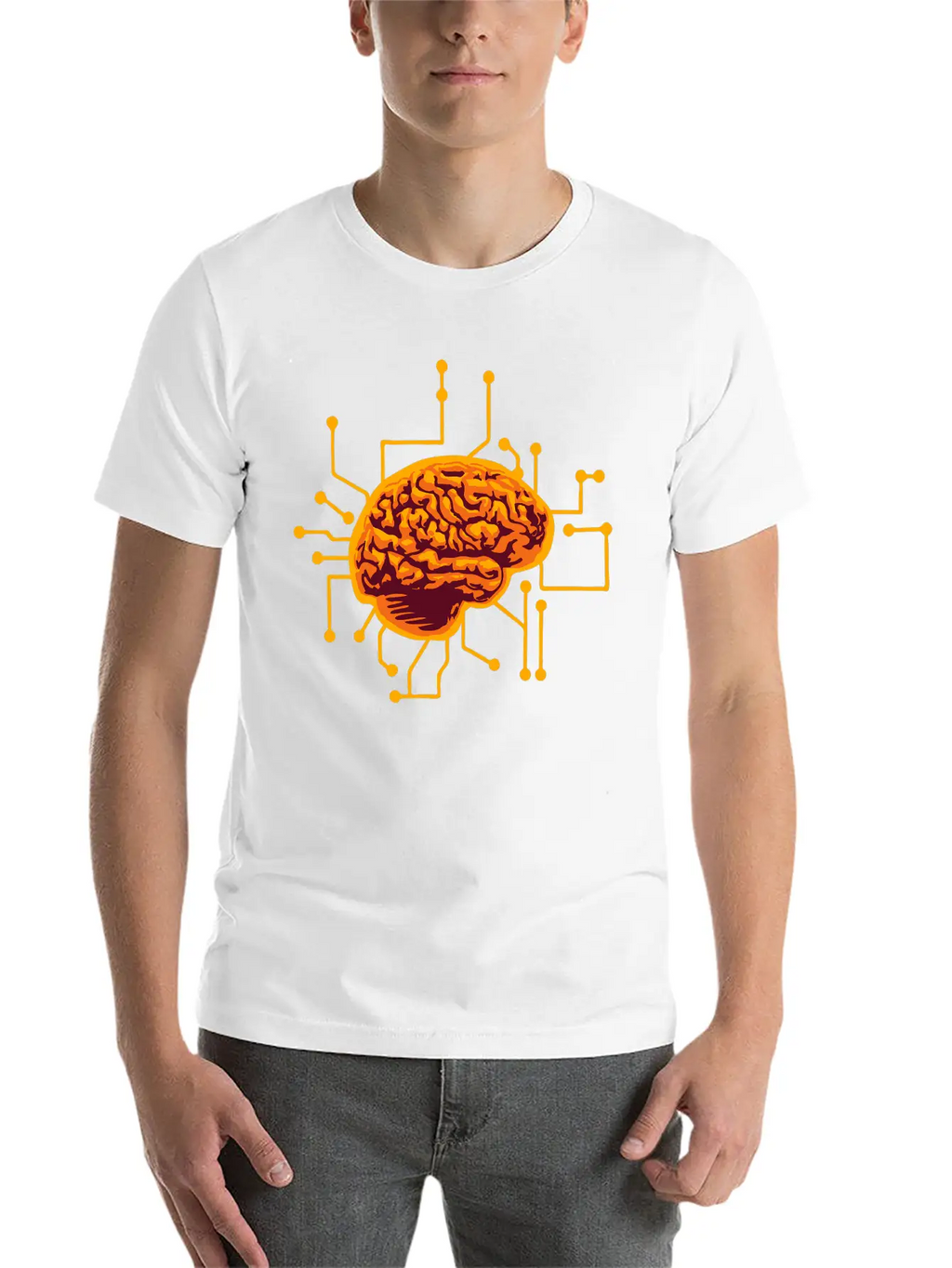Connecting Thinking Brain Power Plug Electronicall Timeless Short Sleeve Tee – Comfy And Minimalist Design