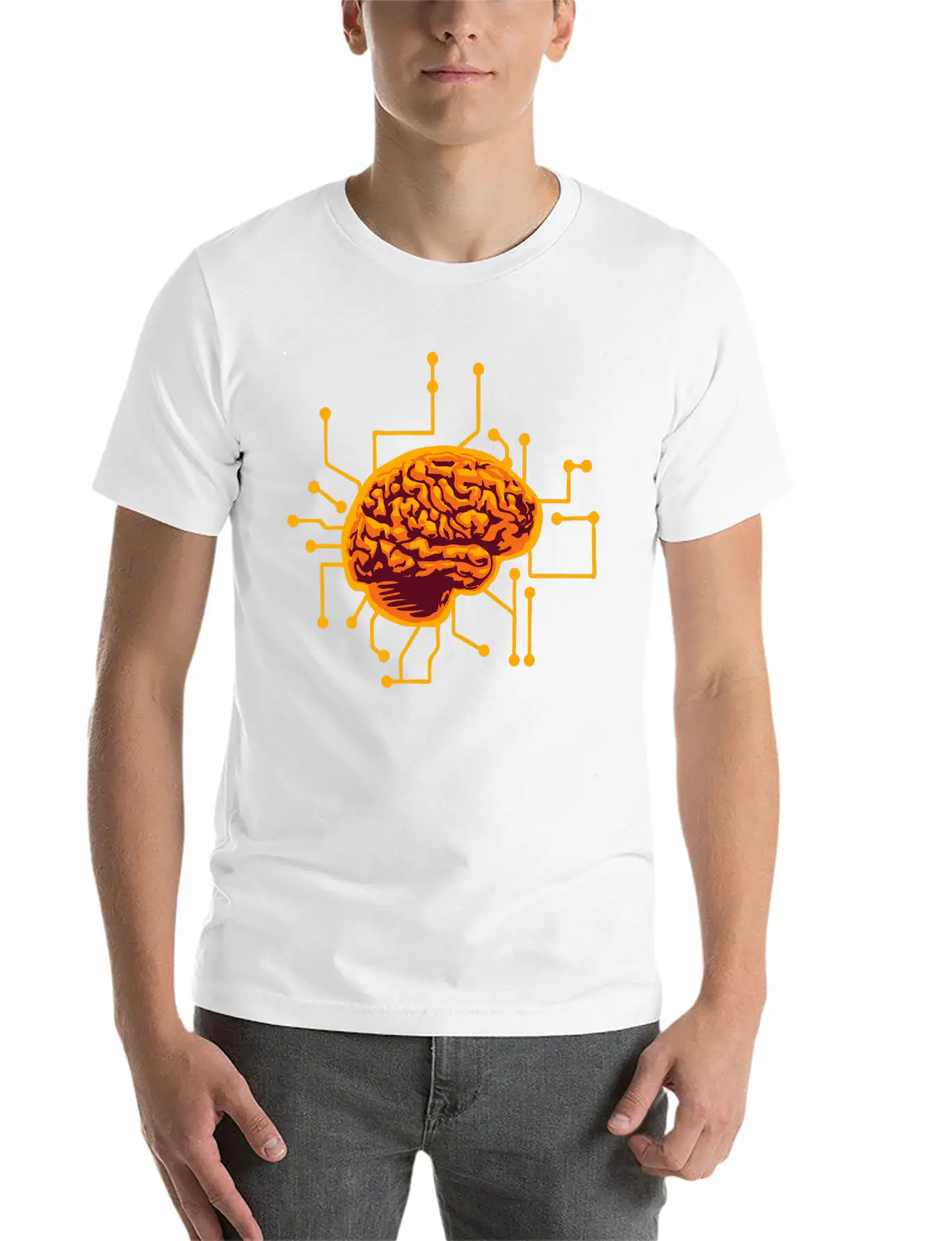 Connecting Thinking Brain Power Plug Electronicall Timeless Short Sleeve Tee – Comfy And Minimalist Design