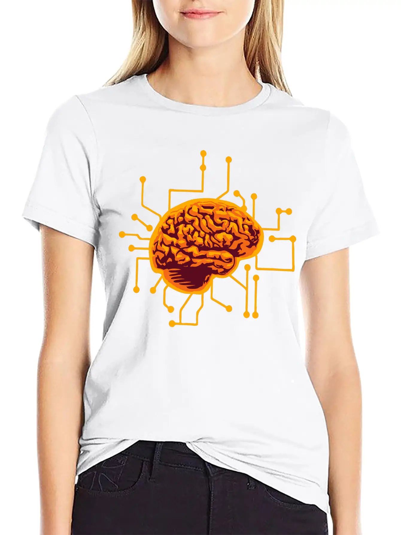 Connecting Thinking Brain Power Plug Electronicall Timeless Short Sleeve Tee – Comfy And Minimalist Design