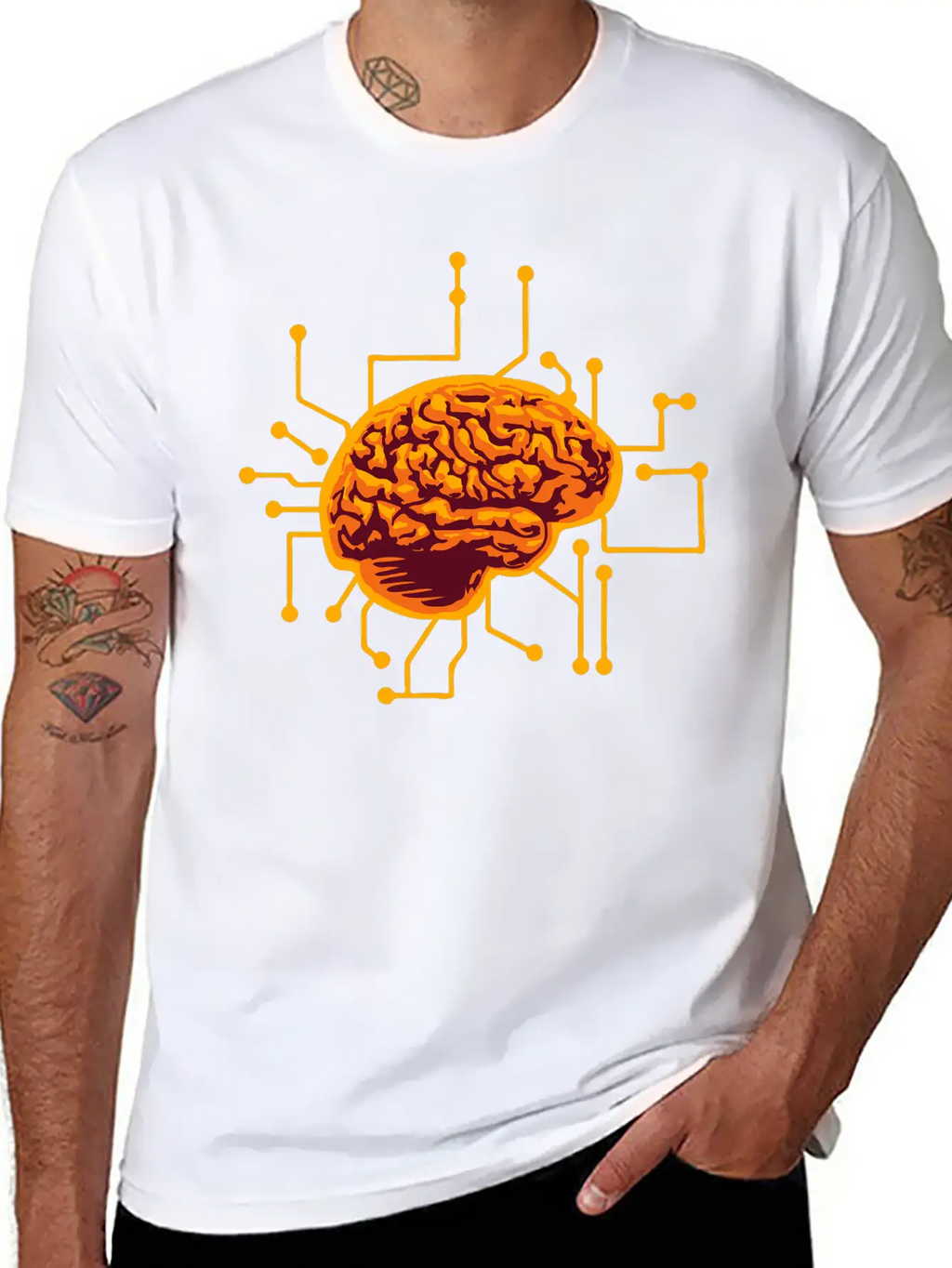 Connecting Thinking Brain Power Plug Electronicall Timeless Short Sleeve Tee – Comfy And Minimalist Design