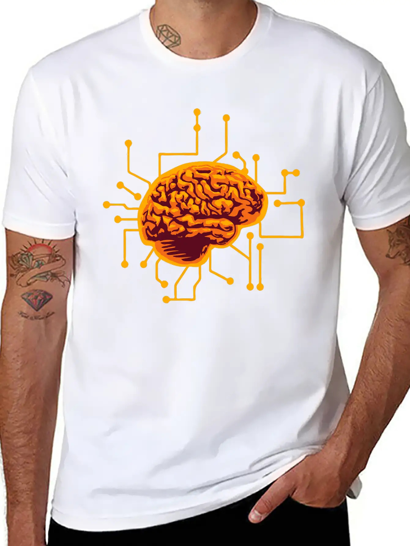 Connecting Thinking Brain Power Plug Electronicall Timeless Short Sleeve Tee – Comfy And Minimalist Design