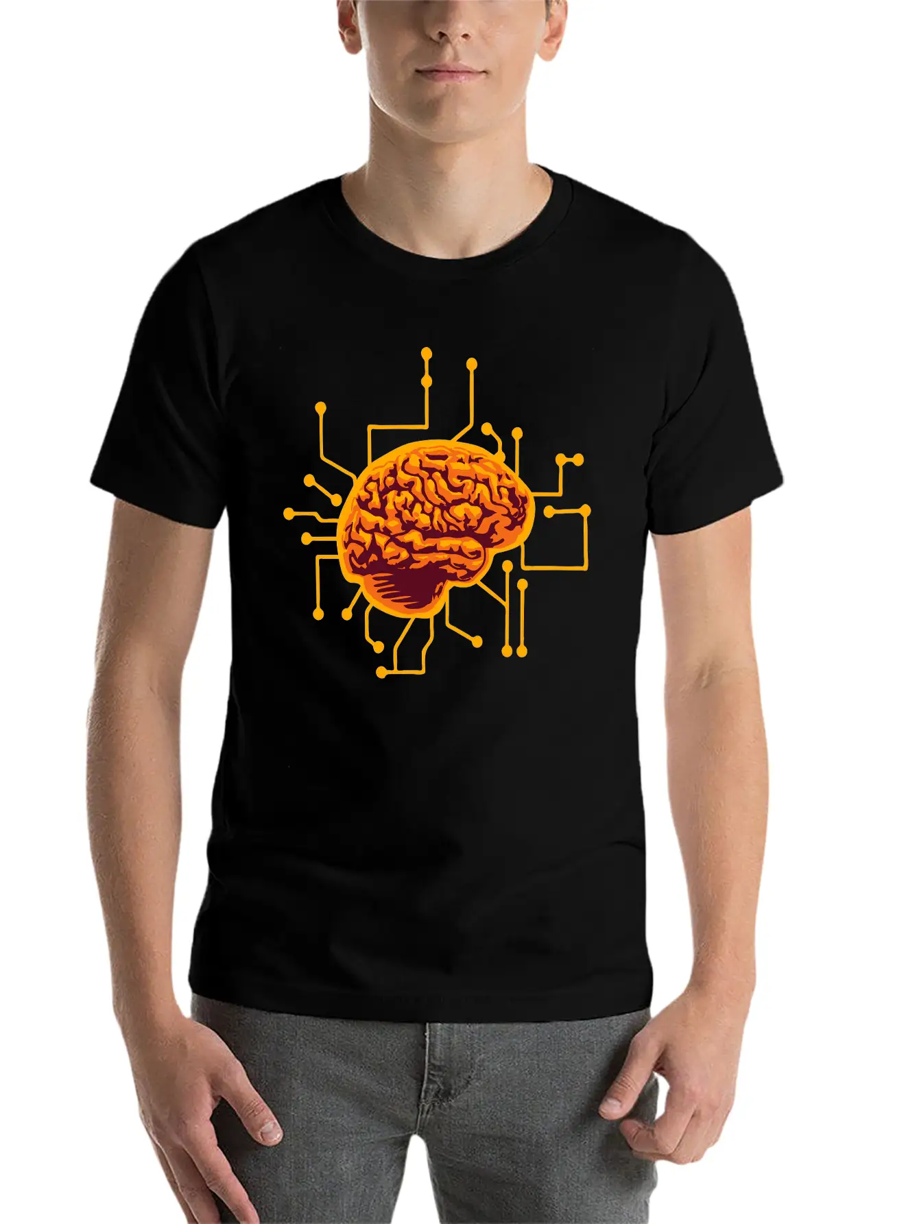 Connecting Thinking Brain Power Plug Electronicall Timeless Short Sleeve Tee – Comfy And Minimalist Design
