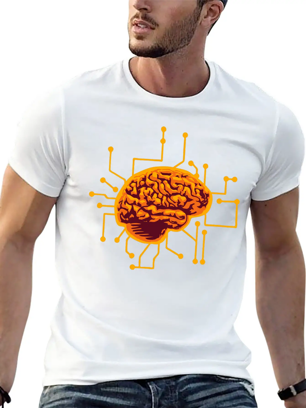 Connecting Thinking Brain Power Plug Electronicall Timeless Short Sleeve Tee – Comfy And Minimalist Design