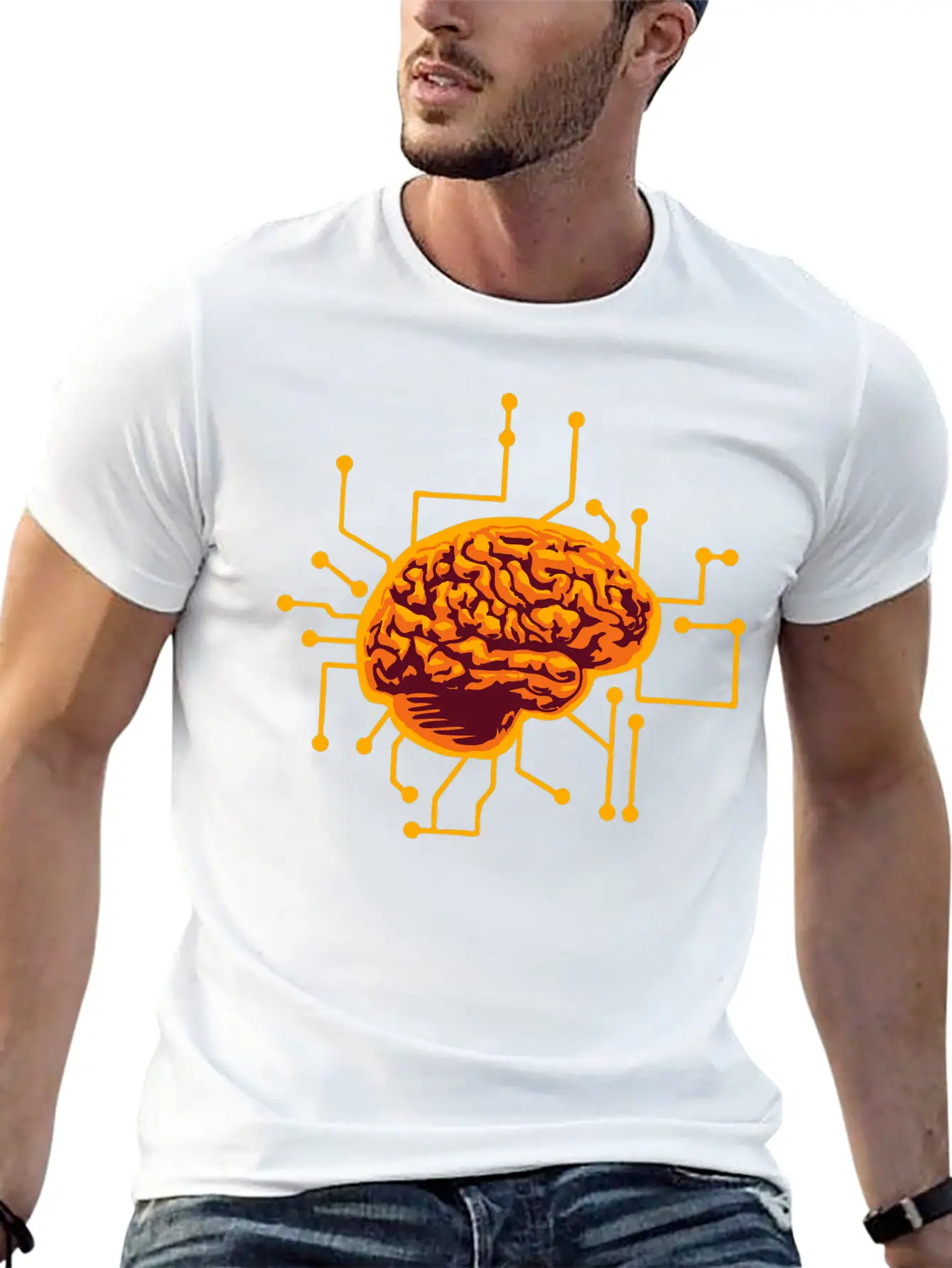 Connecting Thinking Brain Power Plug Electronicall Timeless Short Sleeve Tee – Comfy And Minimalist Design