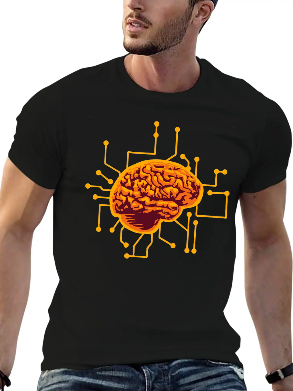 Connecting Thinking Brain Power Plug Electronicall Timeless Short Sleeve Tee – Comfy And Minimalist Design