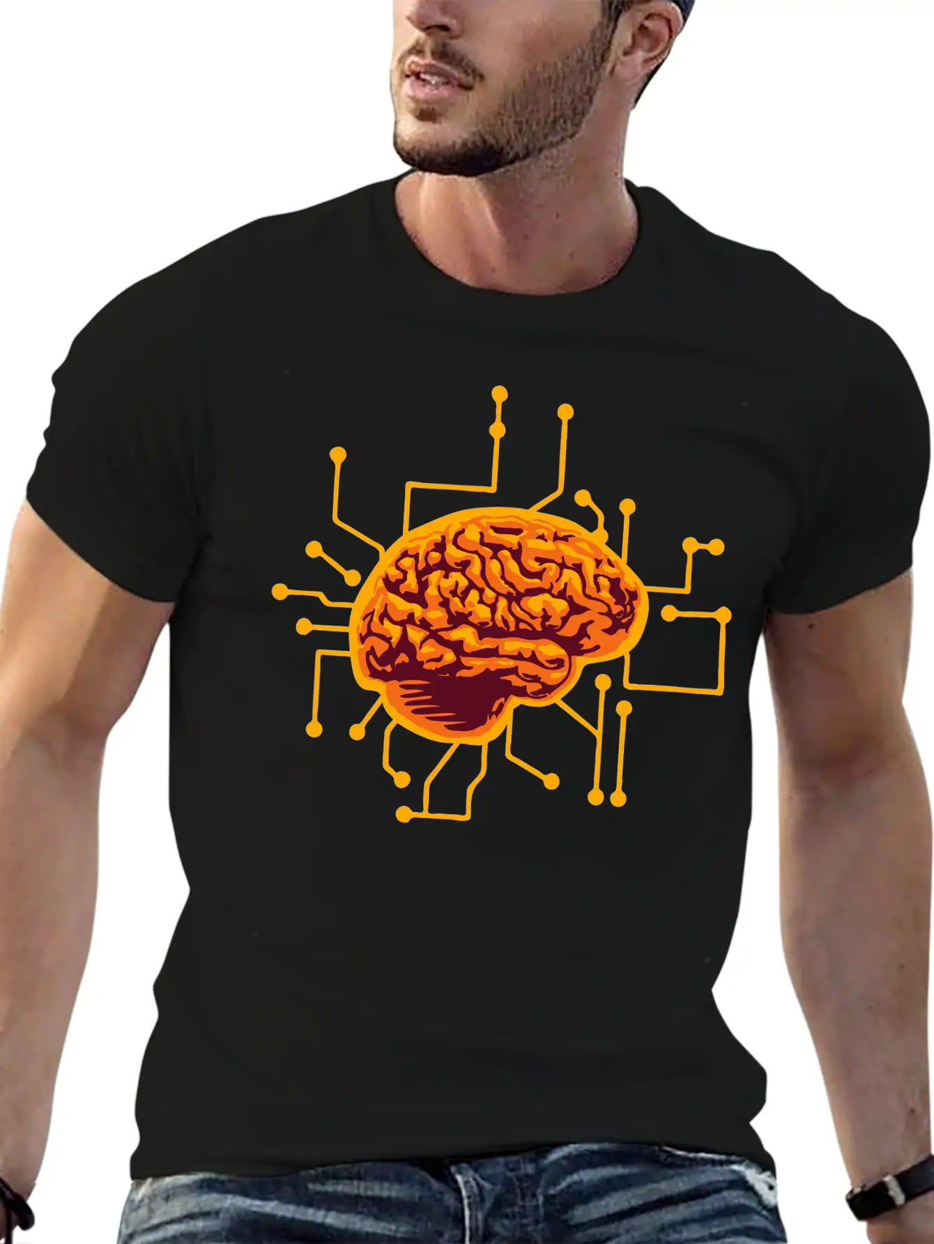 Connecting Thinking Brain Power Plug Electronicall Timeless Short Sleeve Tee – Comfy And Minimalist Design