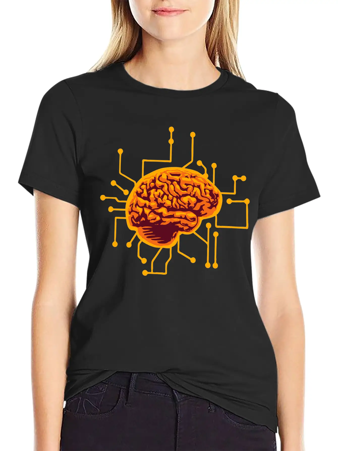 Connecting Thinking Brain Power Plug Electronicall Timeless Short Sleeve Tee – Comfy And Minimalist Design