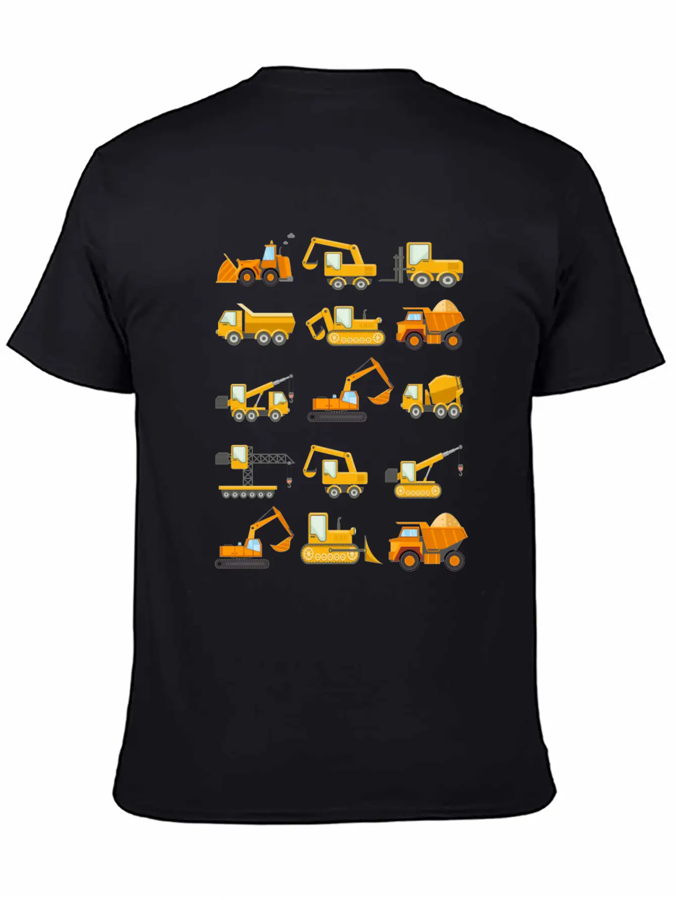 Construction Diggers Trucks Vehicles Design Essential Cotton Tee For Daily Outfits – Unisex Style