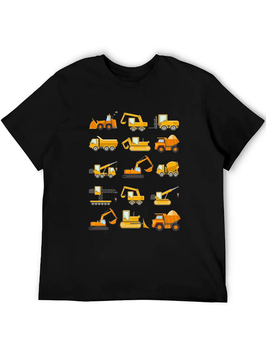 Construction Diggers Trucks Vehicles Design Essential Cotton Tee For Daily Outfits – Unisex Style
