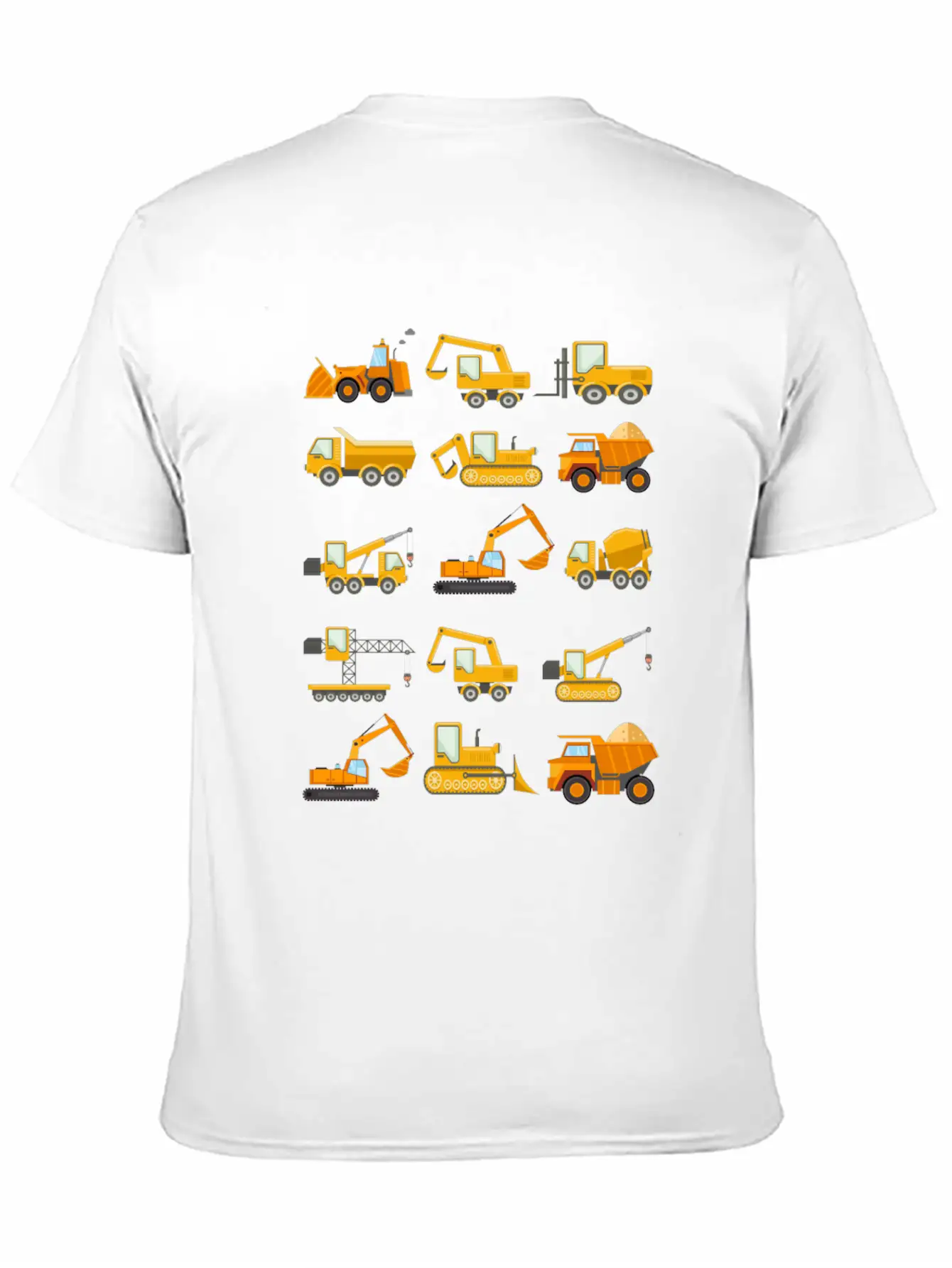 Construction Diggers Trucks Vehicles Design Essential Cotton Tee For Daily Outfits – Unisex Style
