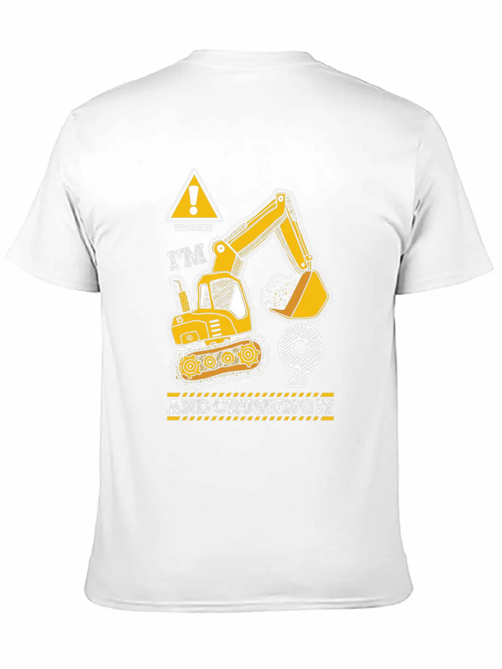 Construction Truck 9Th Birthday 9 Years Old Digger Stylish Everyday T-Shirt – Unisex Basic Cotton Tee