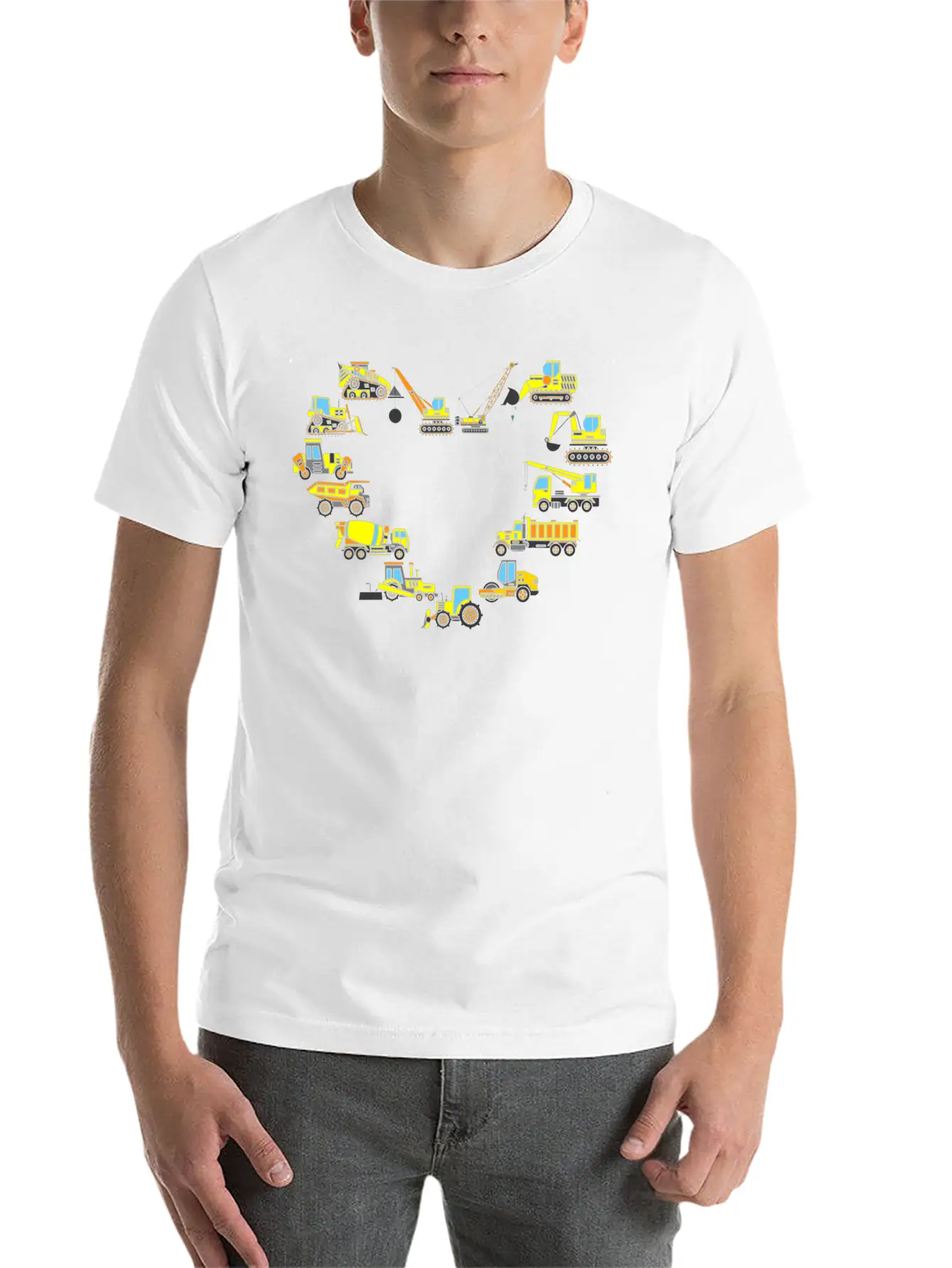 Construction Truck Gift Idea Handy Man C Timeless Short Sleeve Tee – Comfy And Minimalist Design