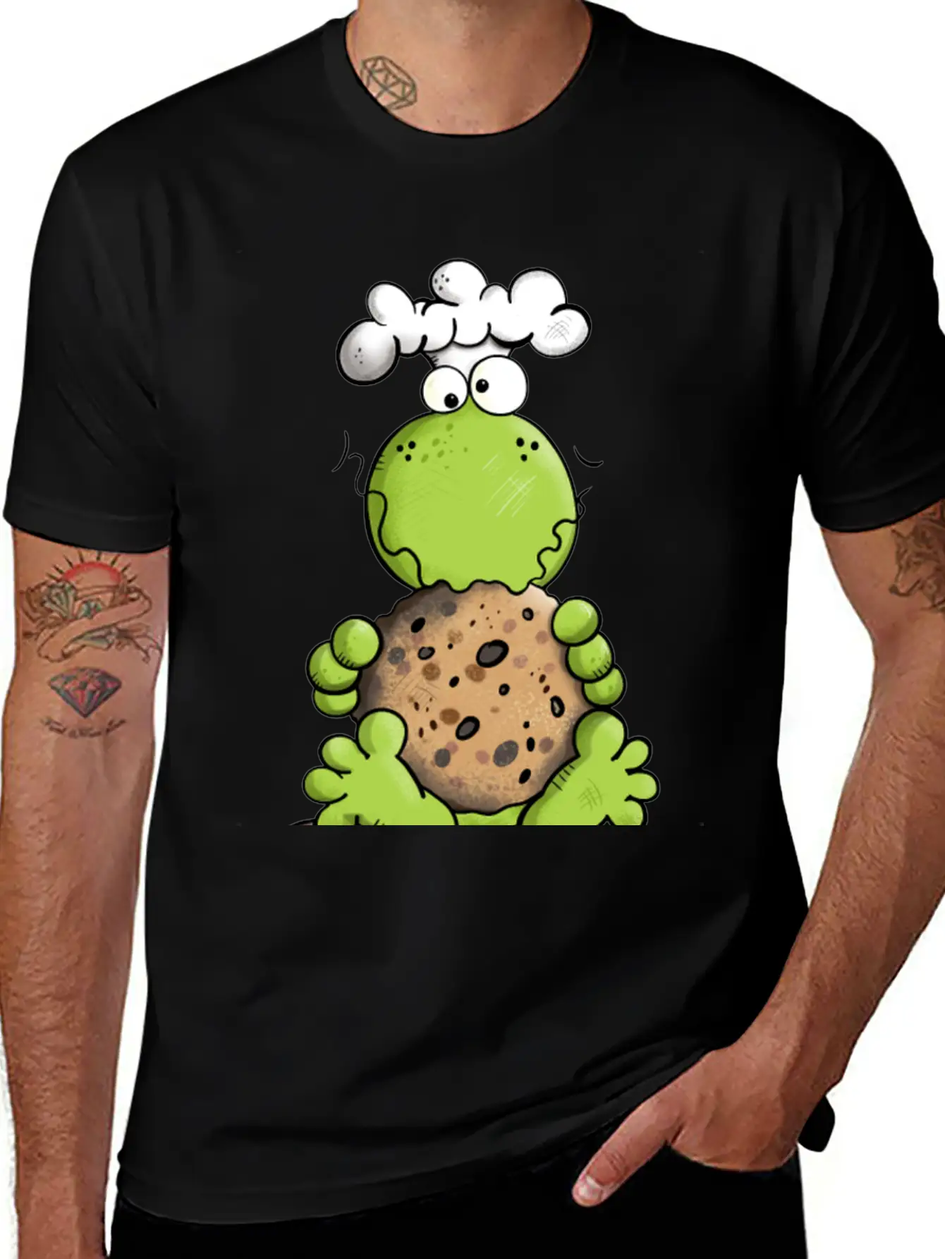 Cookie Frog - Cookies - Baker - Comic - Gift - Fun Relaxed Everyday Tee – Lightweight And Durable Cotton