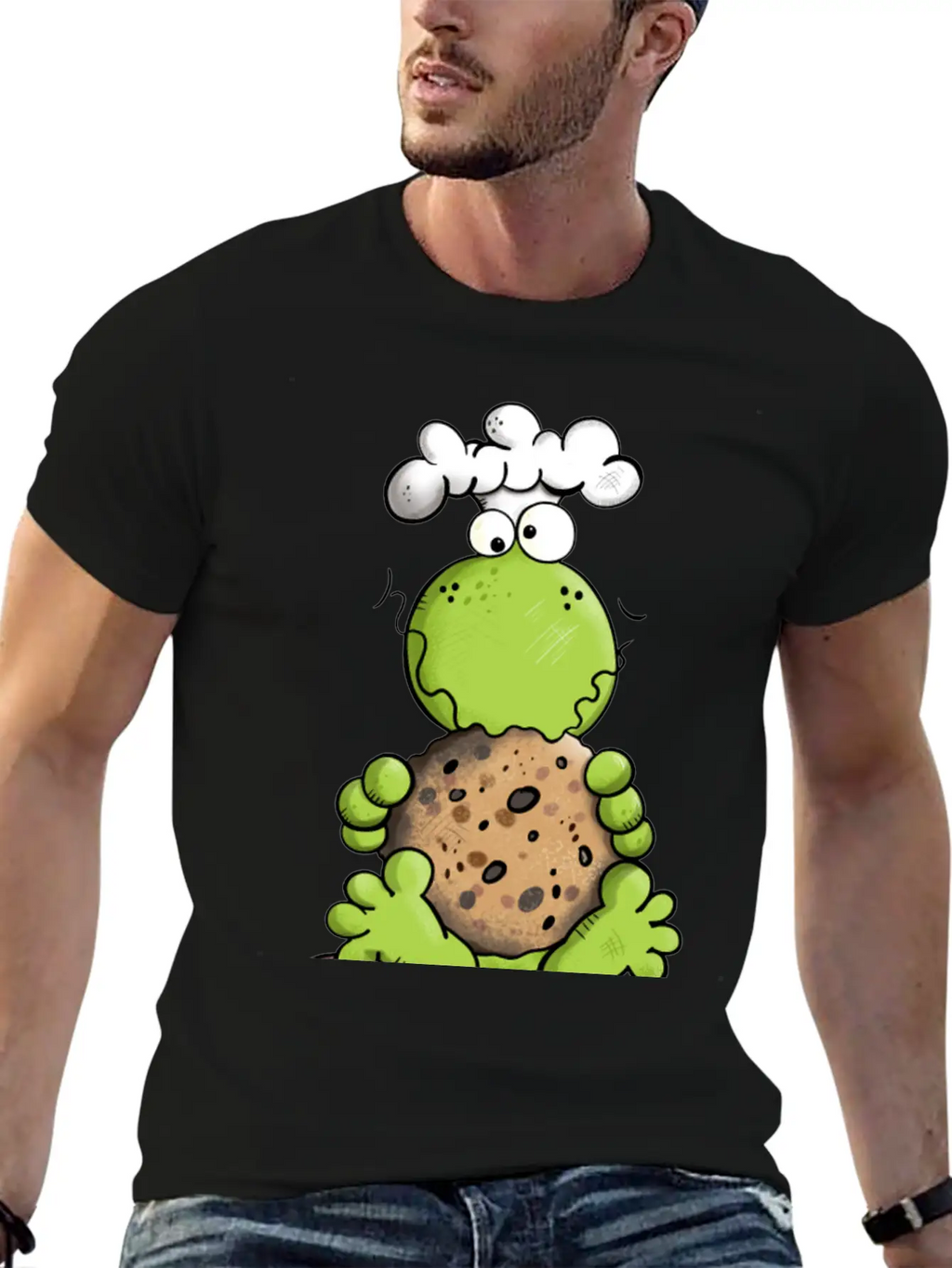 Cookie Frog - Cookies - Baker - Comic - Gift - Fun Relaxed Everyday Tee – Lightweight And Durable Cotton