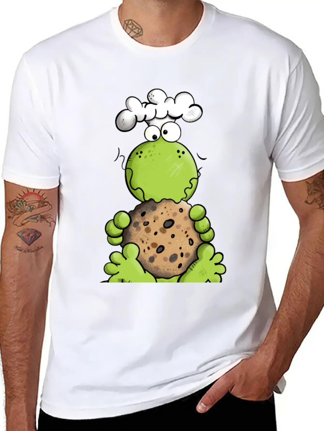 Cookie Frog - Cookies - Baker - Comic - Gift - Fun Relaxed Everyday Tee – Lightweight And Durable Cotton