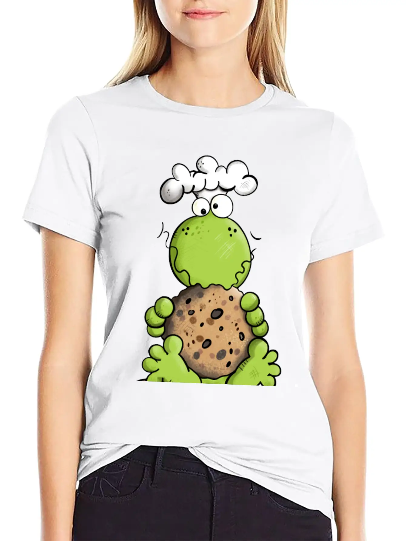 Cookie Frog - Cookies - Baker - Comic - Gift - Fun Relaxed Everyday Tee – Lightweight And Durable Cotton