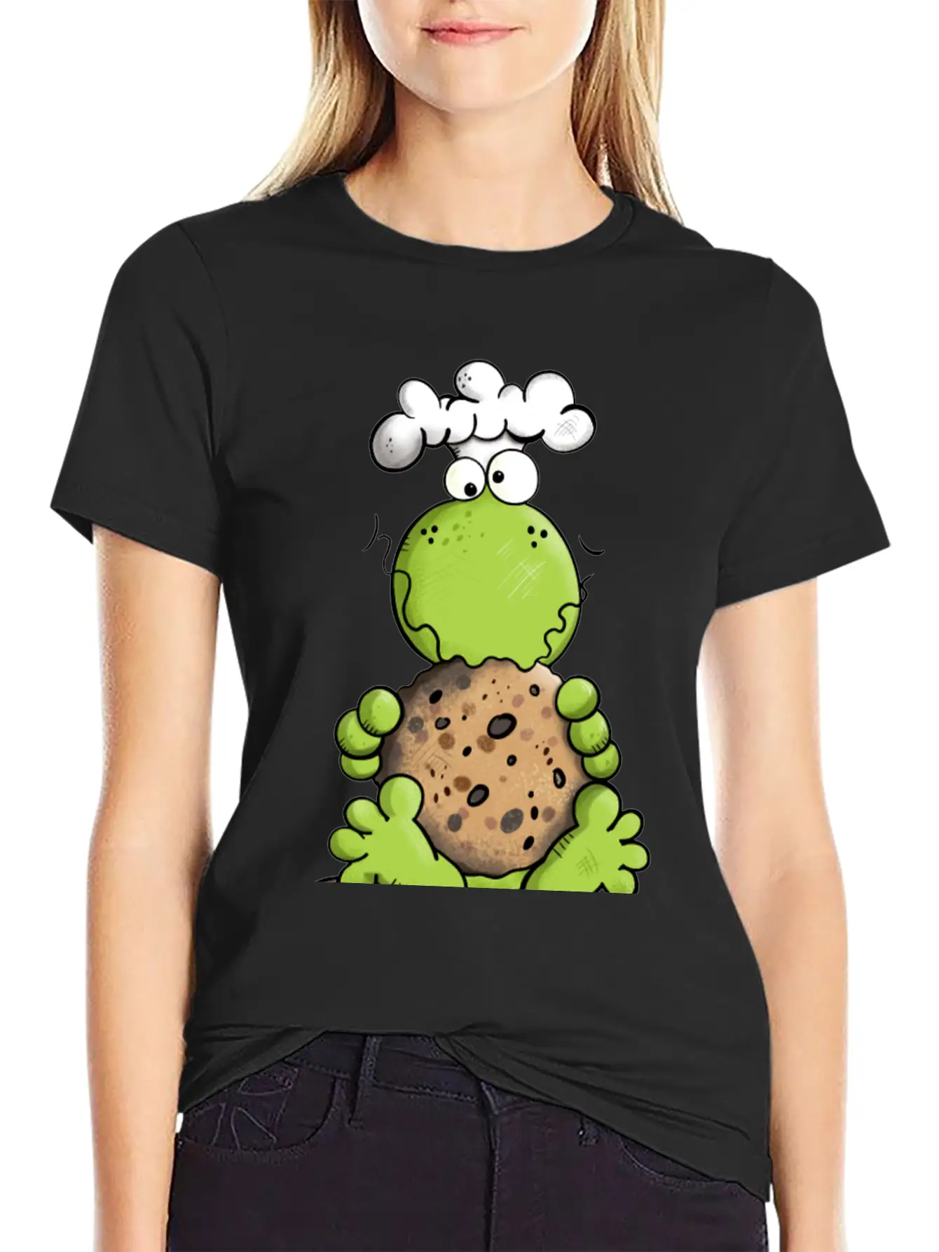 Cookie Frog - Cookies - Baker - Comic - Gift - Fun Relaxed Everyday Tee – Lightweight And Durable Cotton