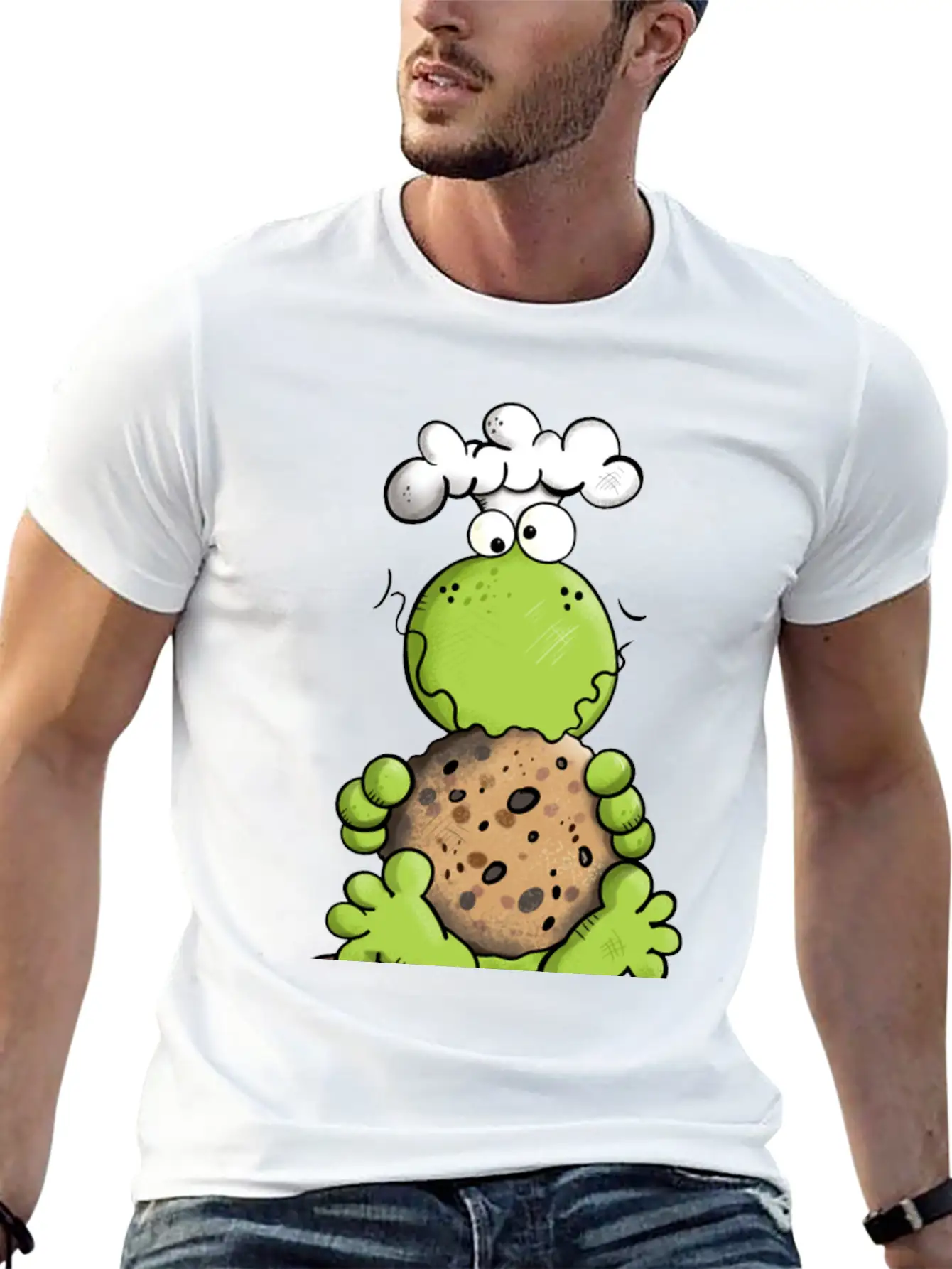 Cookie Frog - Cookies - Baker - Comic - Gift - Fun Relaxed Everyday Tee – Lightweight And Durable Cotton