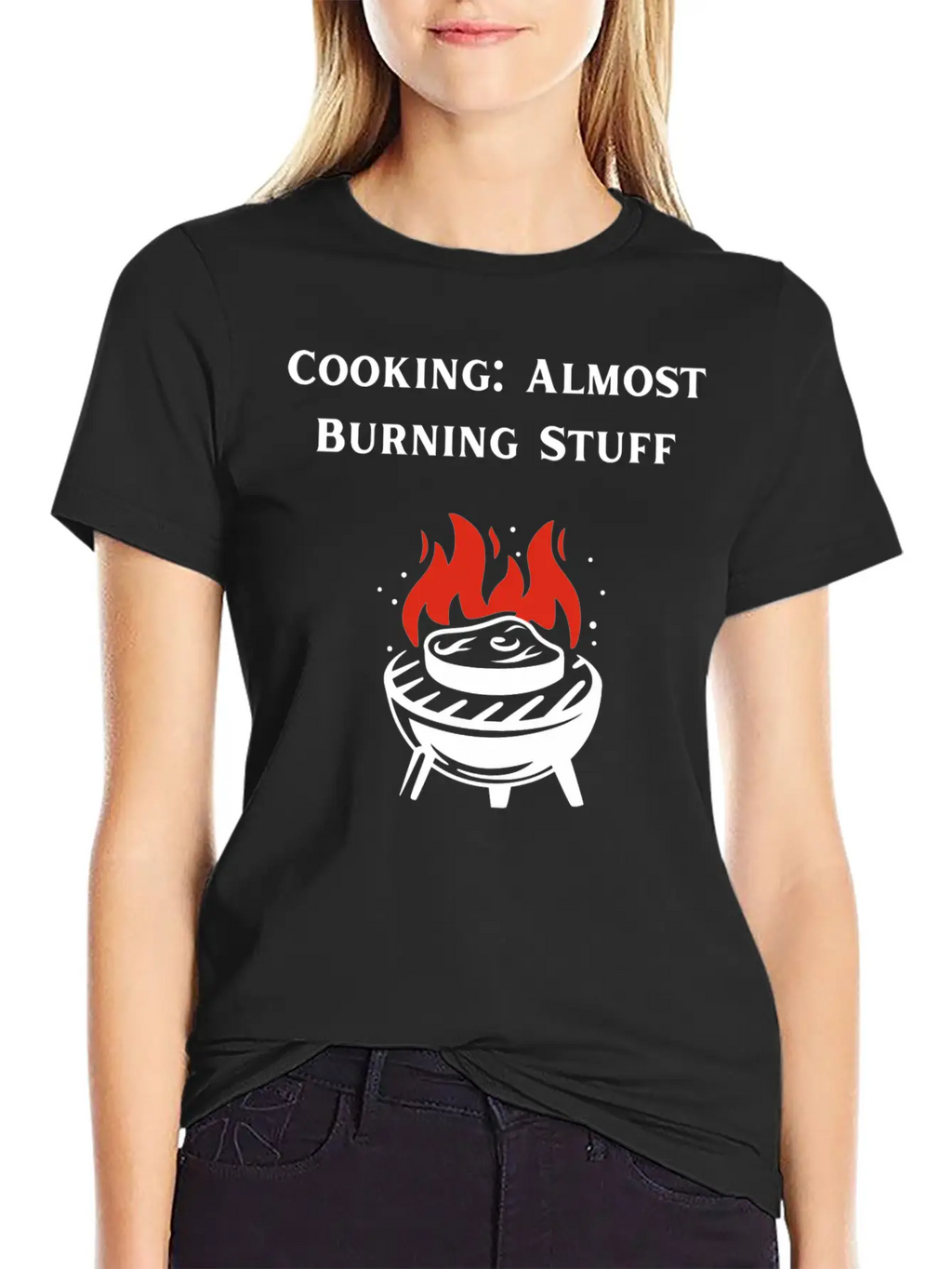 Cooking Definition Funny Cooking Is Almost Burning Stylish Everyday T-Shirt – Unisex Basic Cotton Tee
