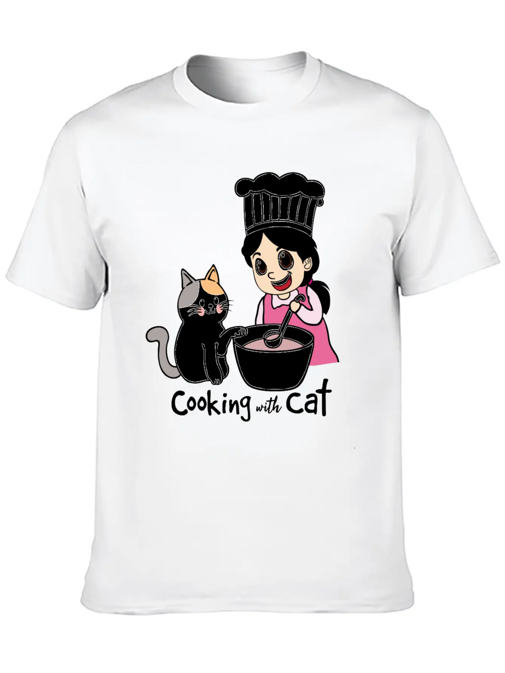 Cooking With Cat Breathable Graphic T-Shirt – Perfect For Casual Days
