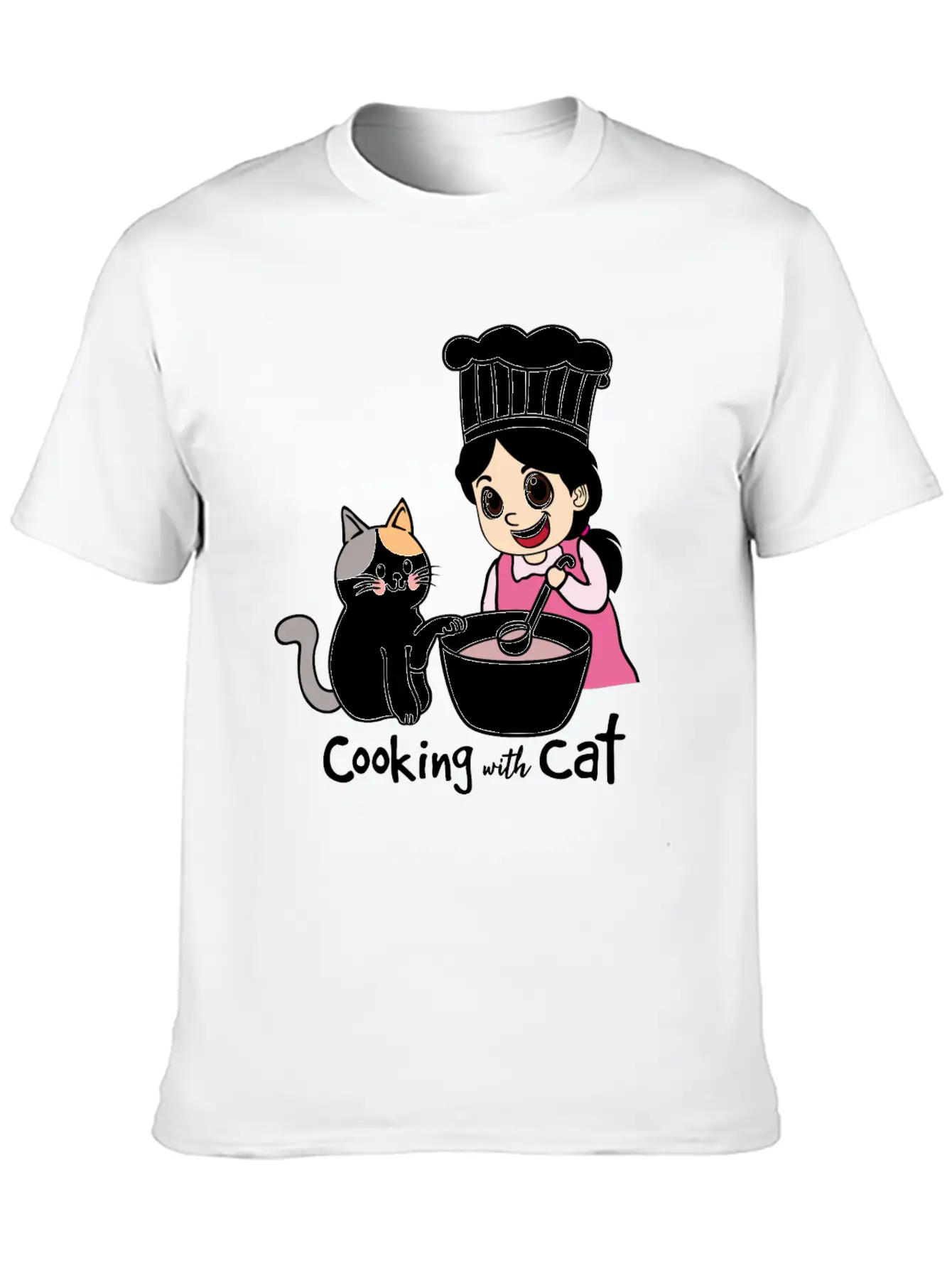 Cooking With Cat Breathable Graphic T-Shirt – Perfect For Casual Days