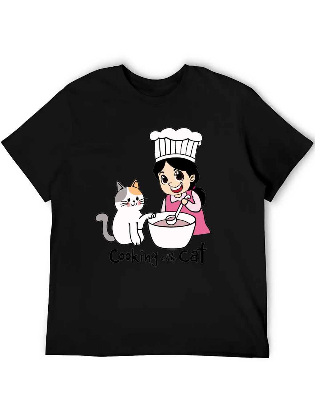 Cooking With Cat Breathable Graphic T-Shirt – Perfect For Casual Days