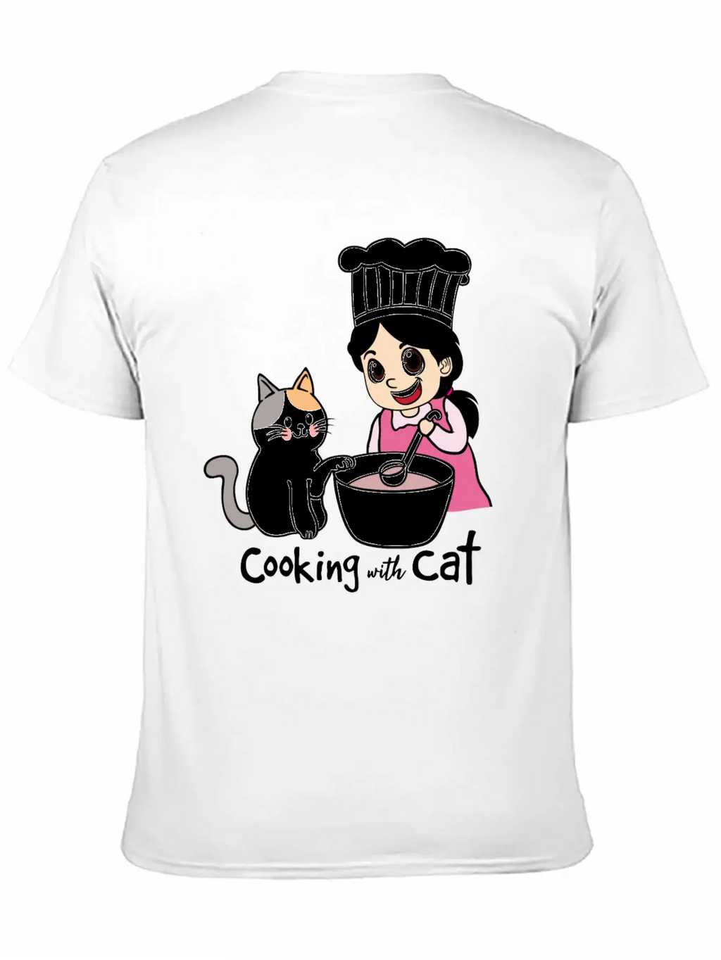 Cooking With Cat Breathable Graphic T-Shirt – Perfect For Casual Days