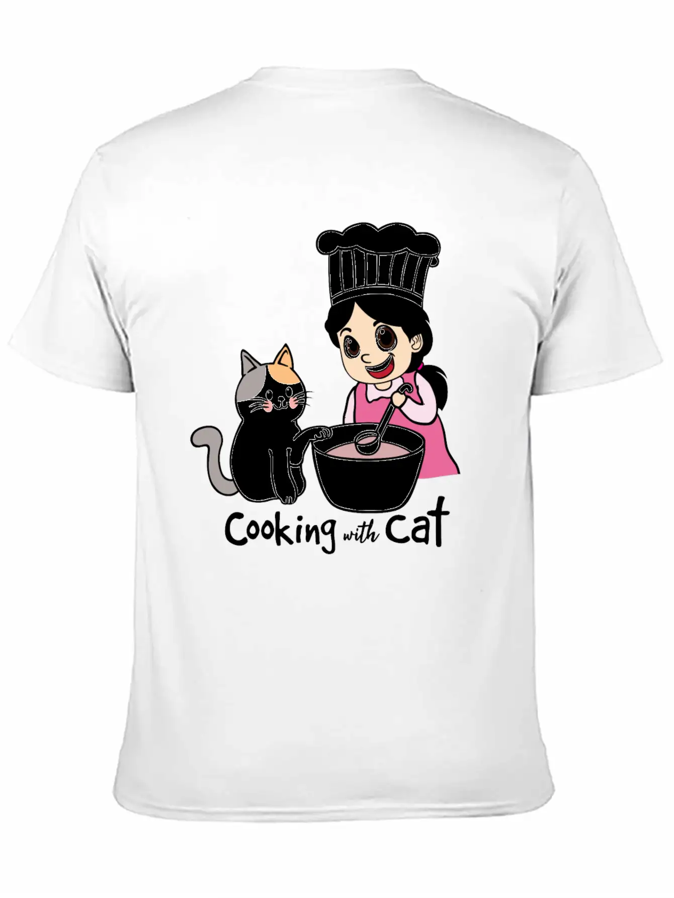 Cooking With Cat Breathable Graphic T-Shirt – Perfect For Casual Days