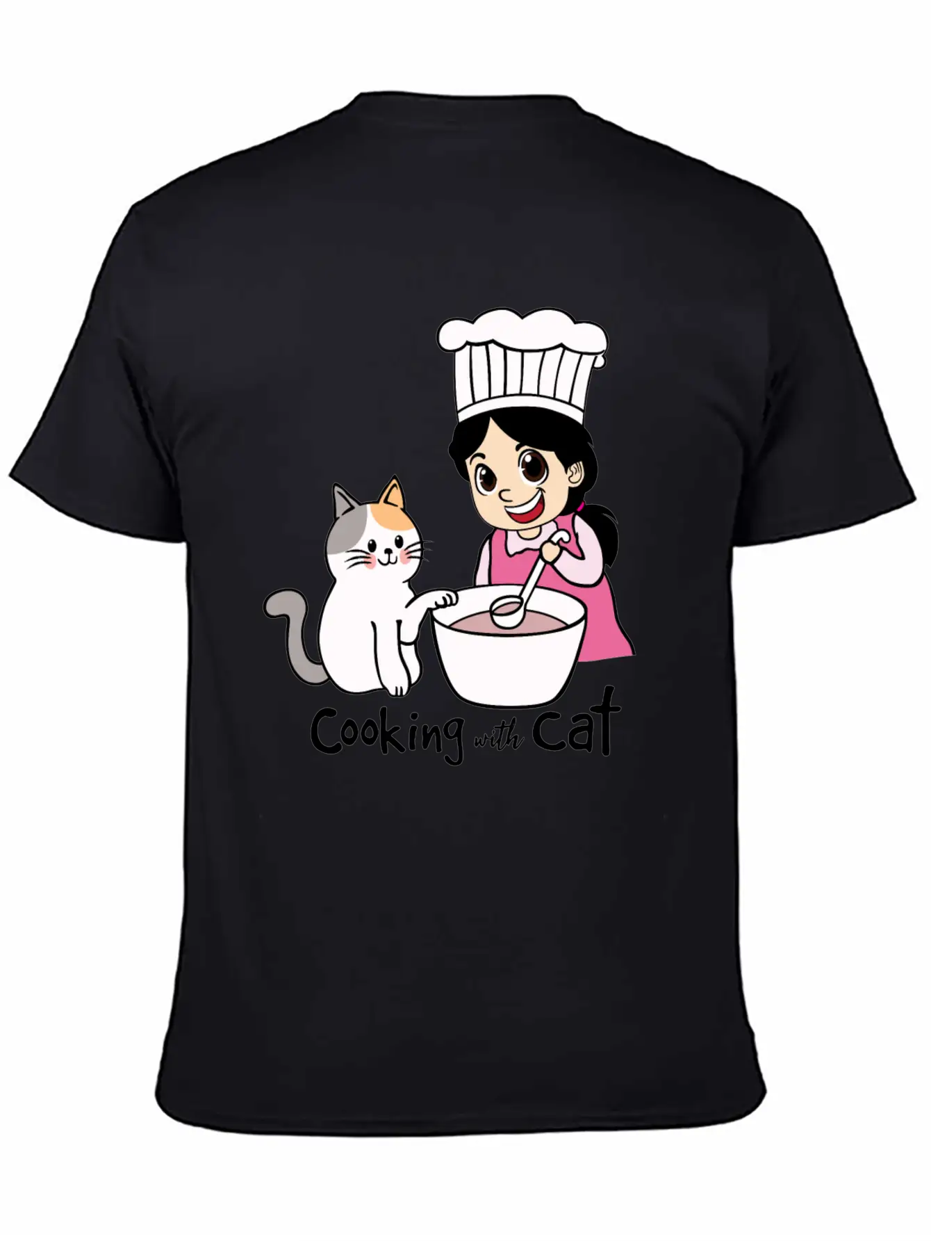 Cooking With Cat Breathable Graphic T-Shirt – Perfect For Casual Days