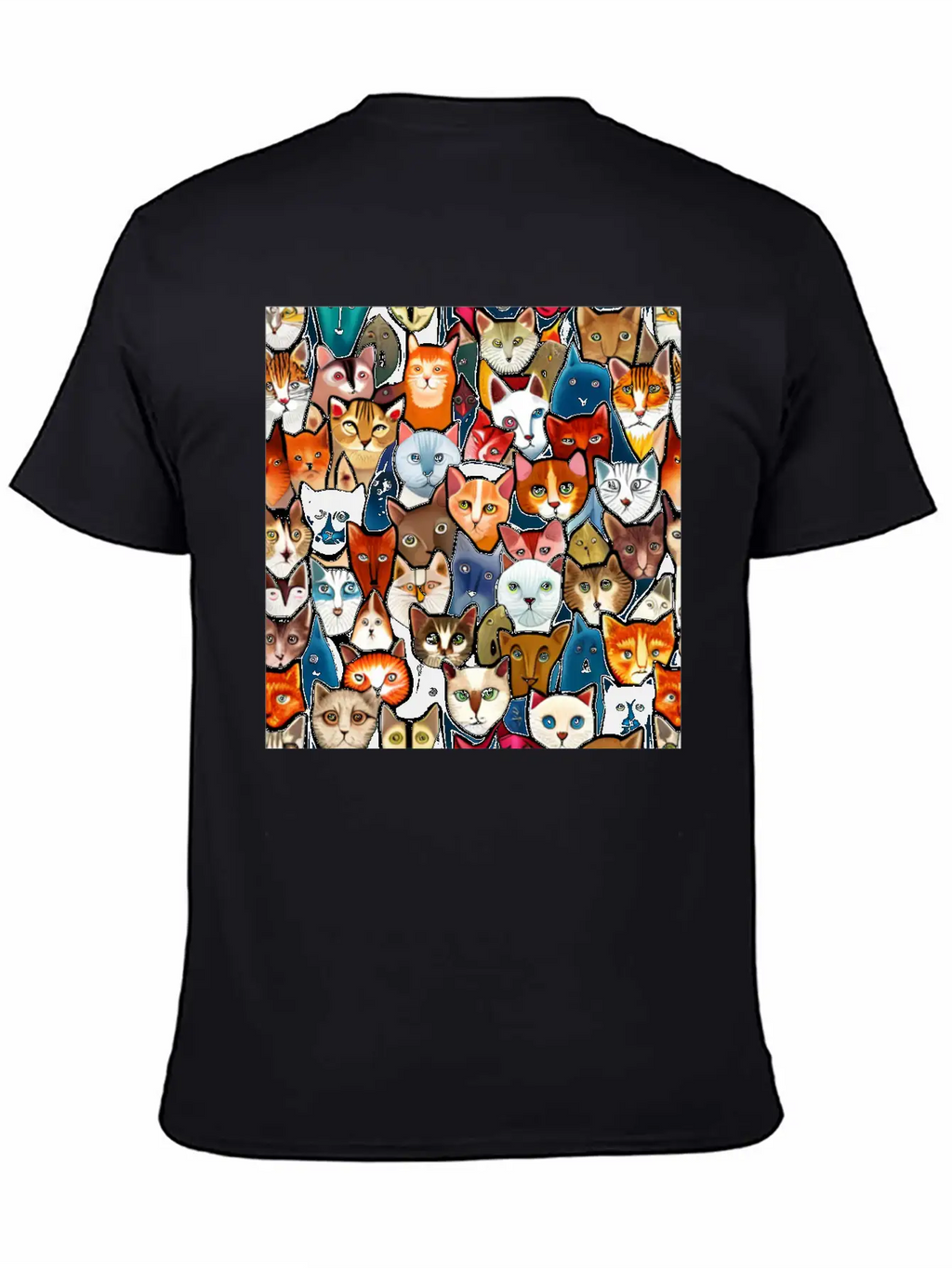 Cool Cat Collage Unisex Casual T-Shirt – Clean Design For Daily Comfort