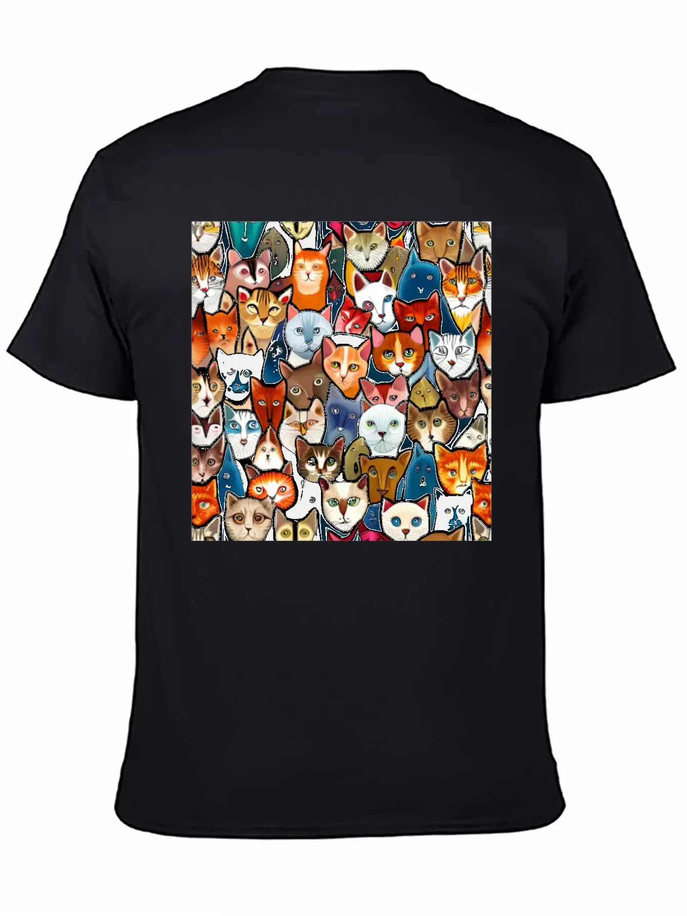 Cool Cat Collage Unisex Casual T-Shirt – Clean Design For Daily Comfort