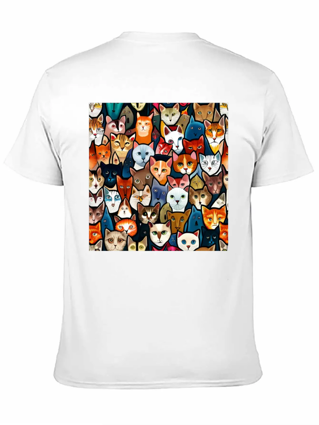 Cool Cat Collage Unisex Casual T-Shirt – Clean Design For Daily Comfort