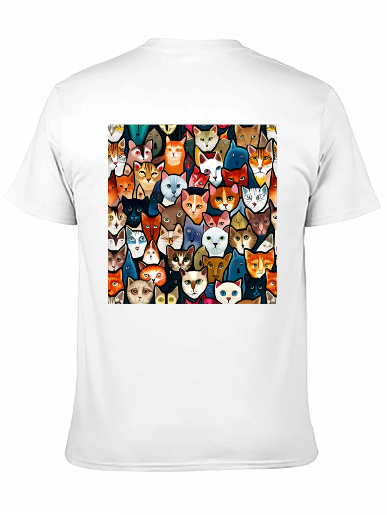 Cool Cat Collage Unisex Casual T-Shirt – Clean Design For Daily Comfort